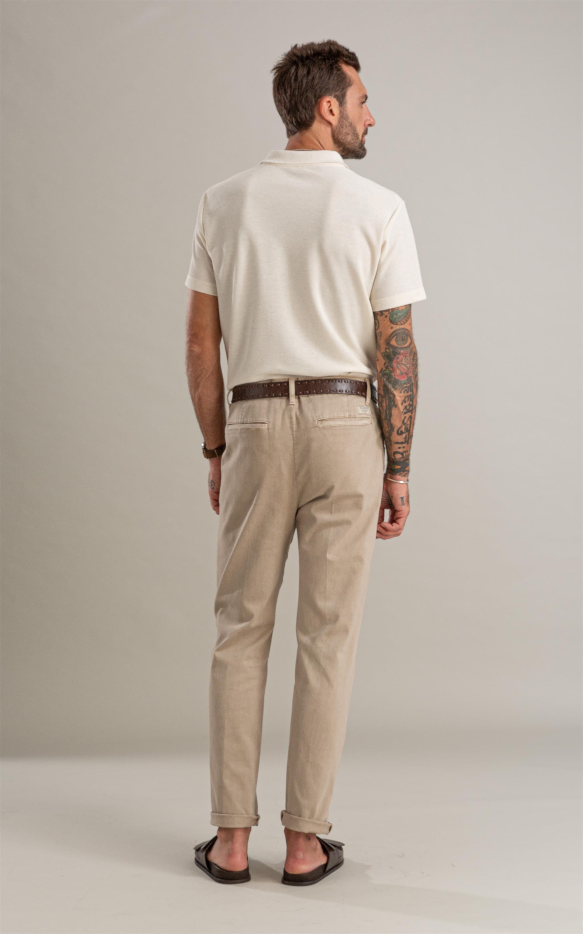 Polo Favo Linho Bf Natural