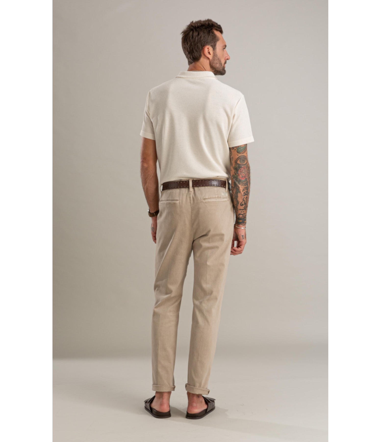 Polo Favo Linho Bf Natural