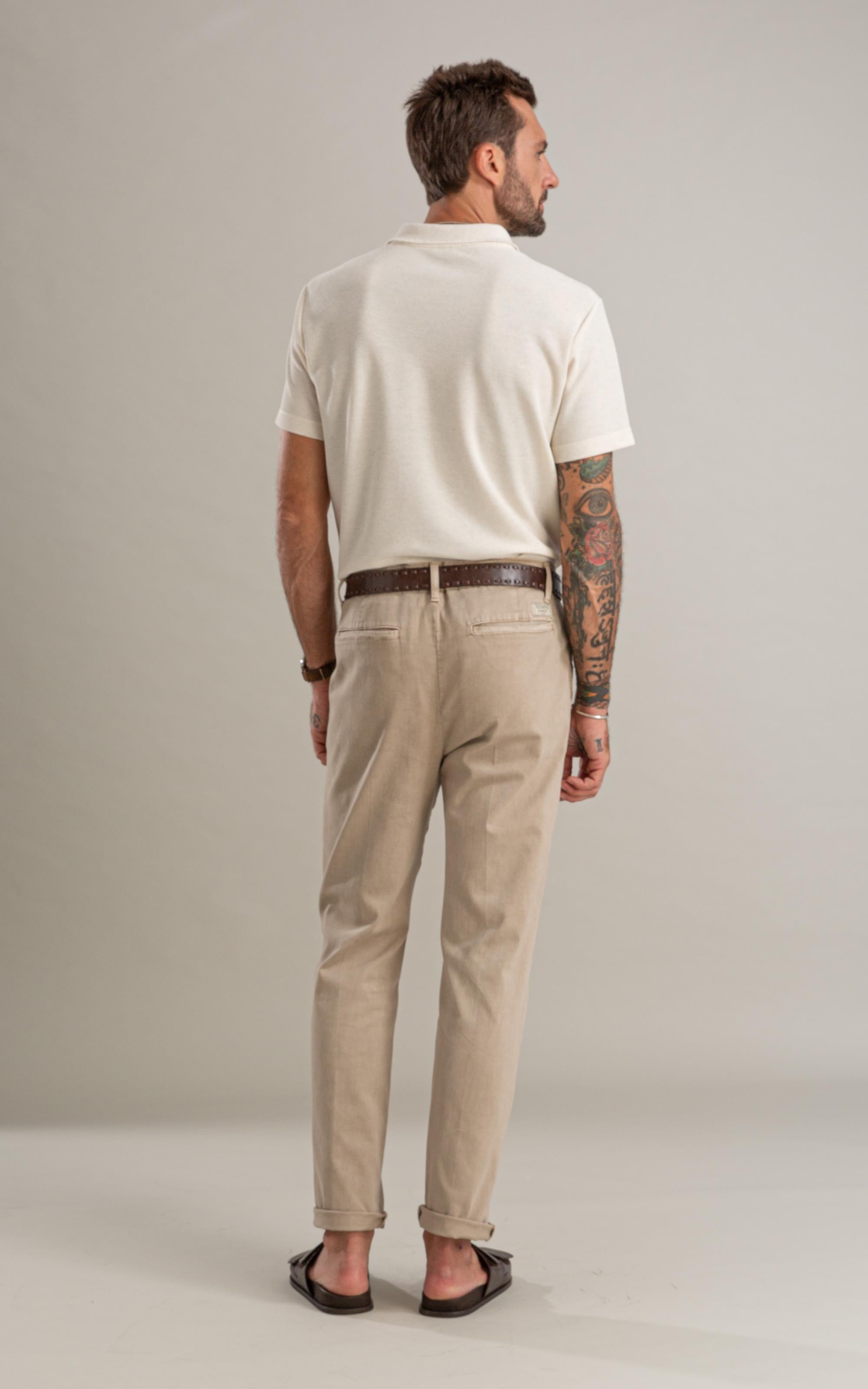 Polo Favo Linho Bf Natural