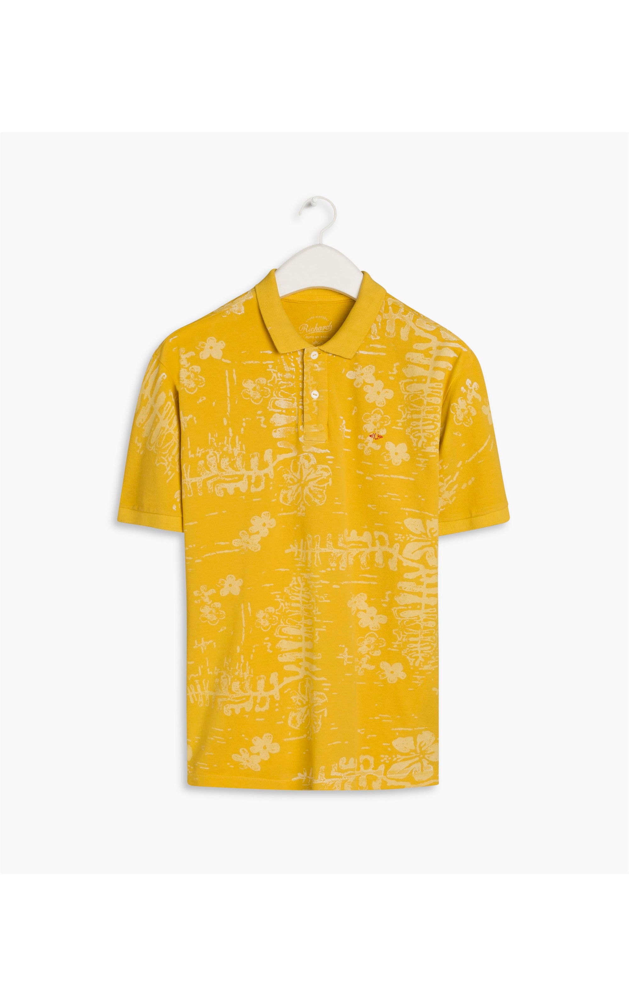 Polo Full Print Tropical Amarelo