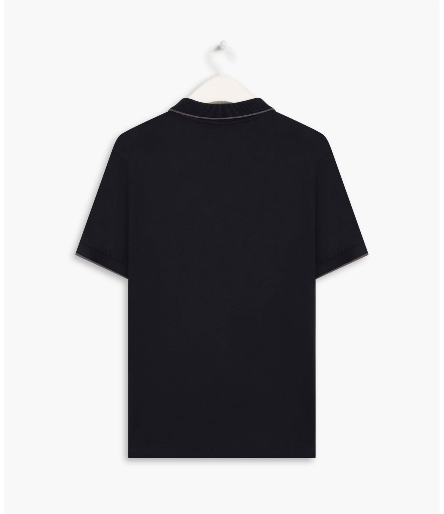 Polo Grid Pima Com Friso Dark Navy