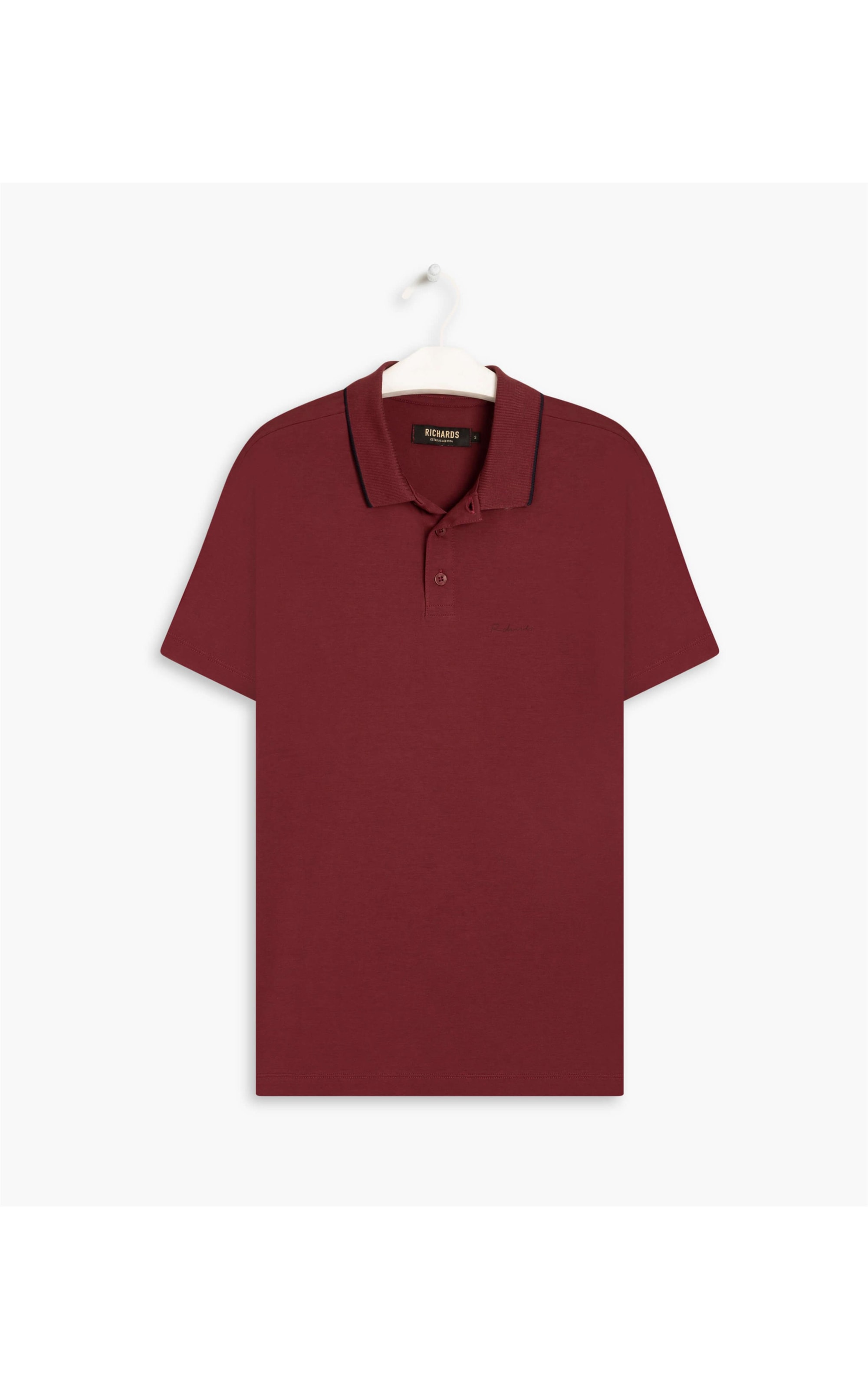 Polo Grid Pima Friso Bordeaux
