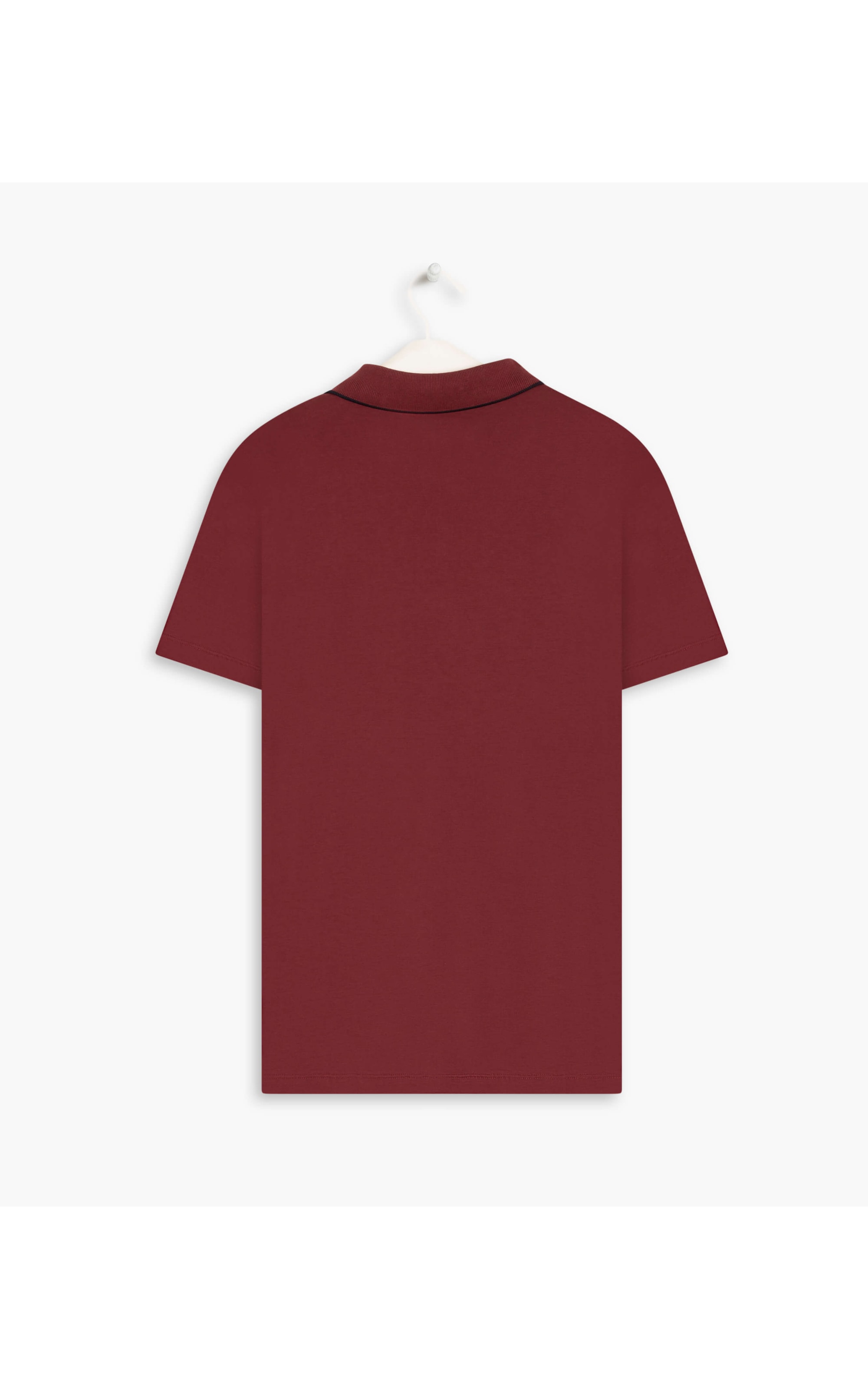 Polo Grid Pima Friso Bordeaux