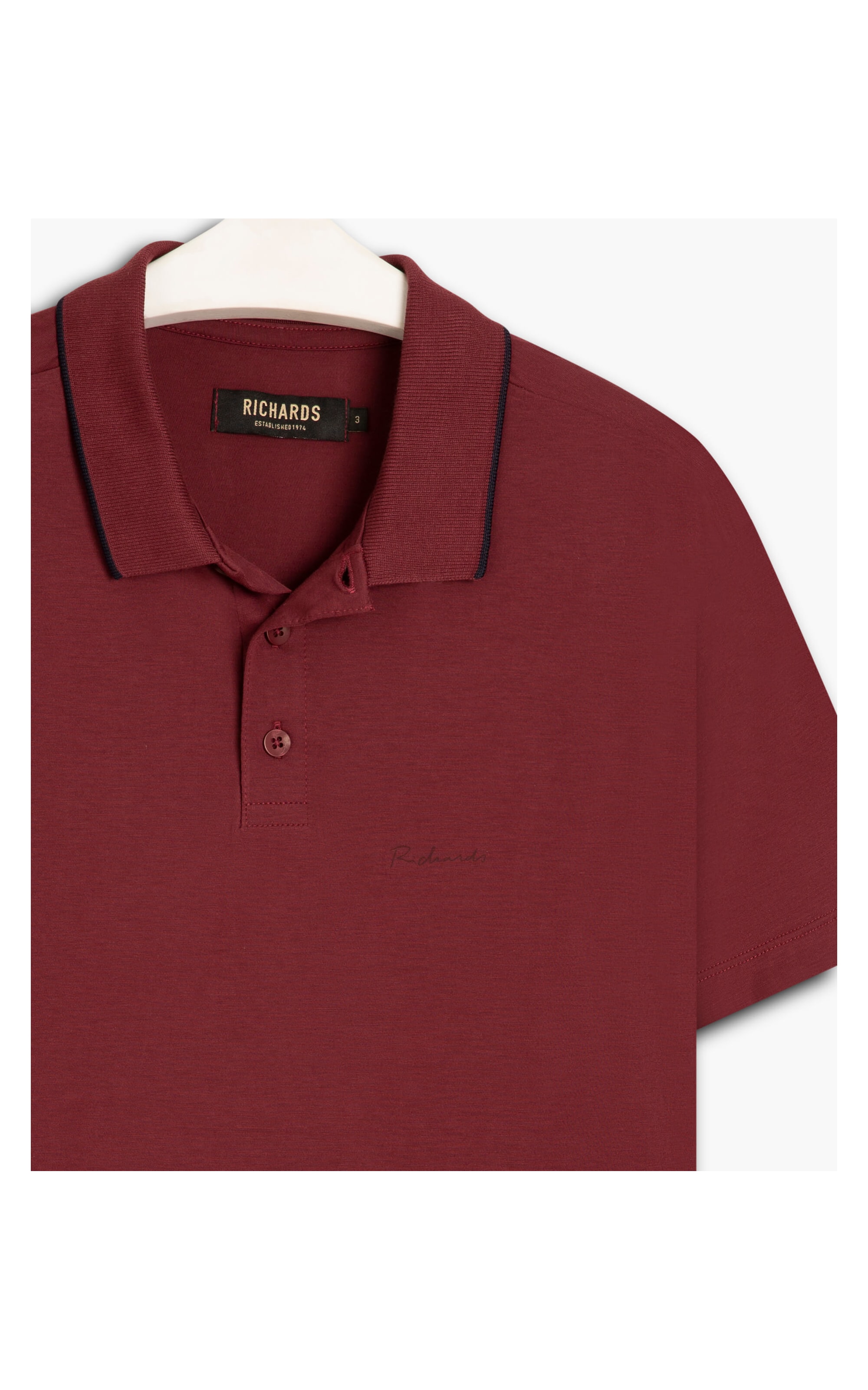 Polo Grid Pima Friso Bordeaux