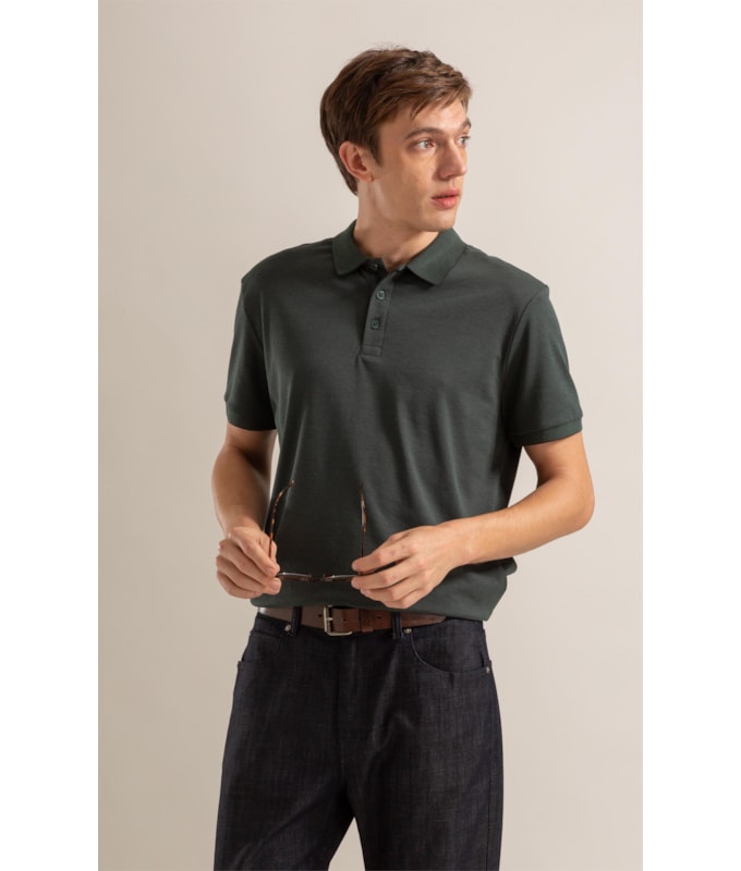 Polo Interlock Pima Floresta