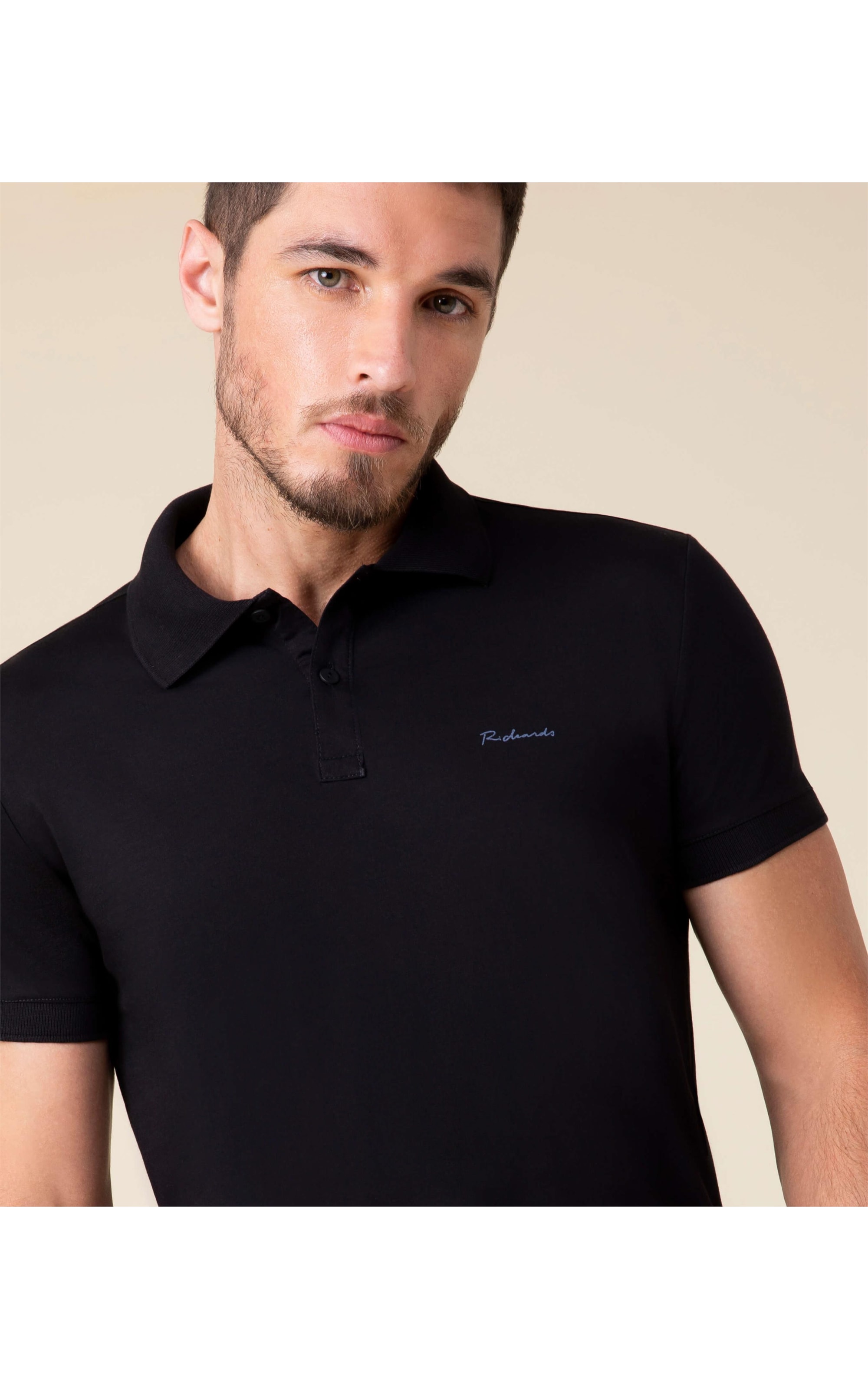 Polo Jersey Pima  Preto