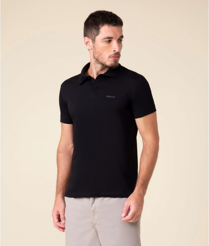 Polo Jersey Pima  Preto