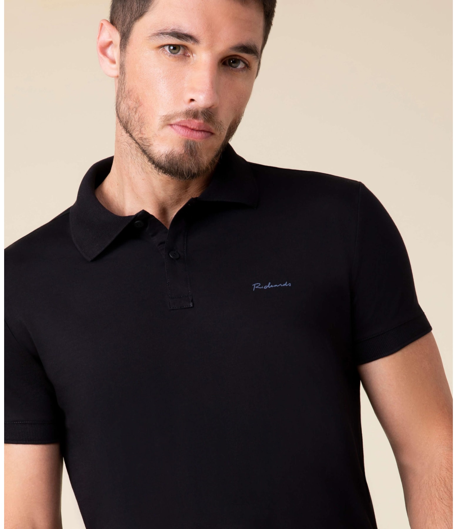 Polo Jersey Pima  Preto