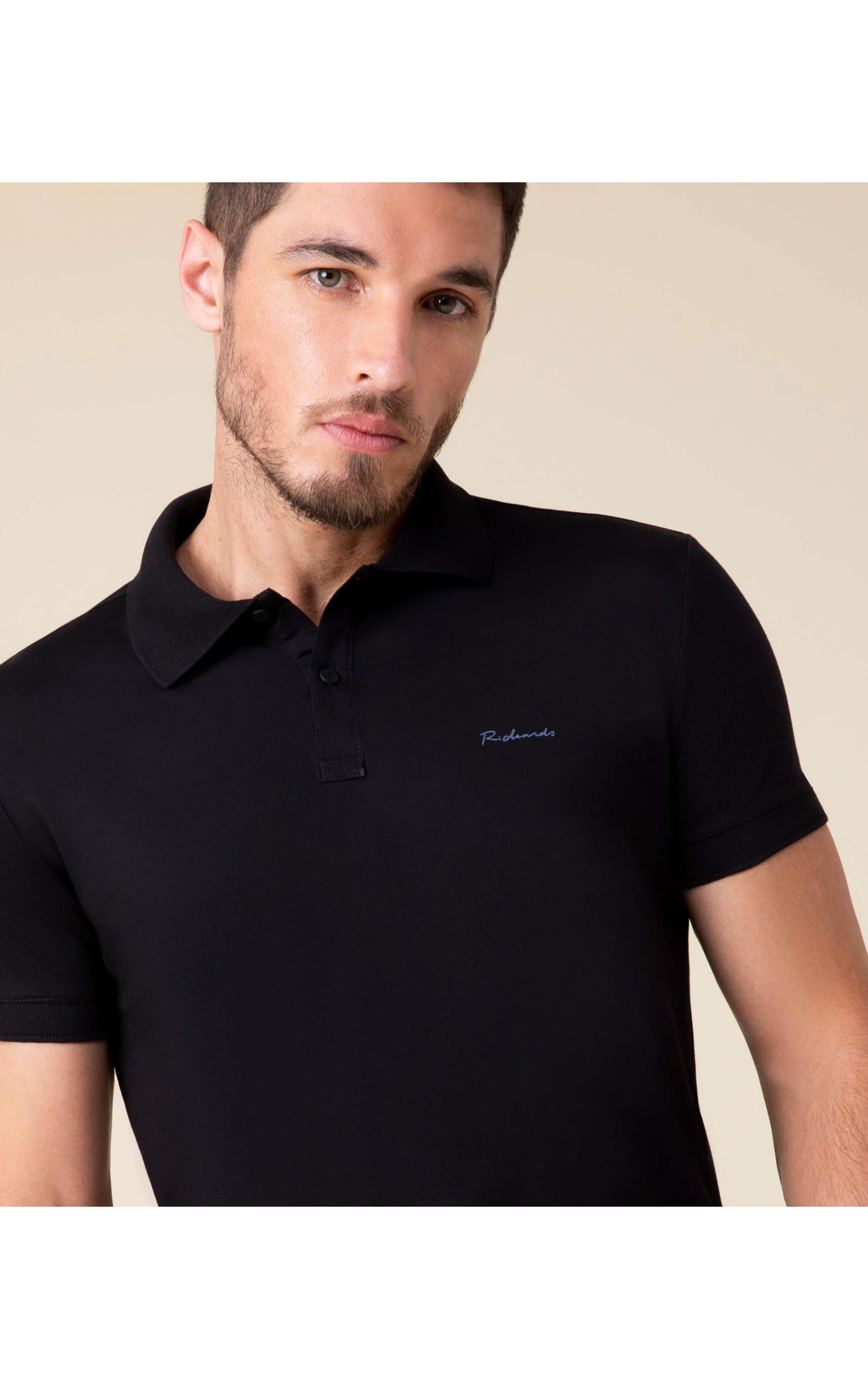 Polo Jersey Pima  Preto