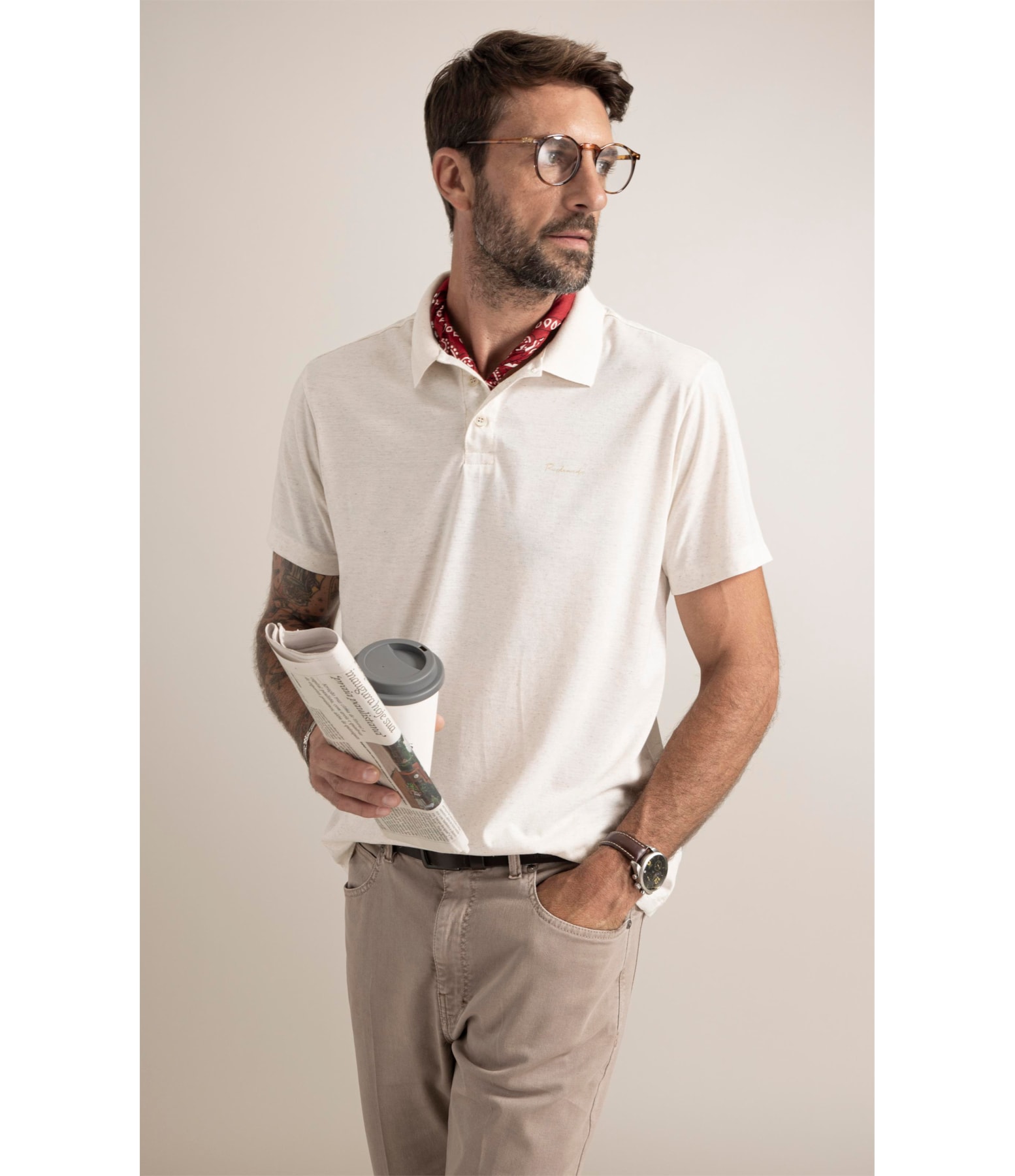 Polo Linen Basic Fit Natural