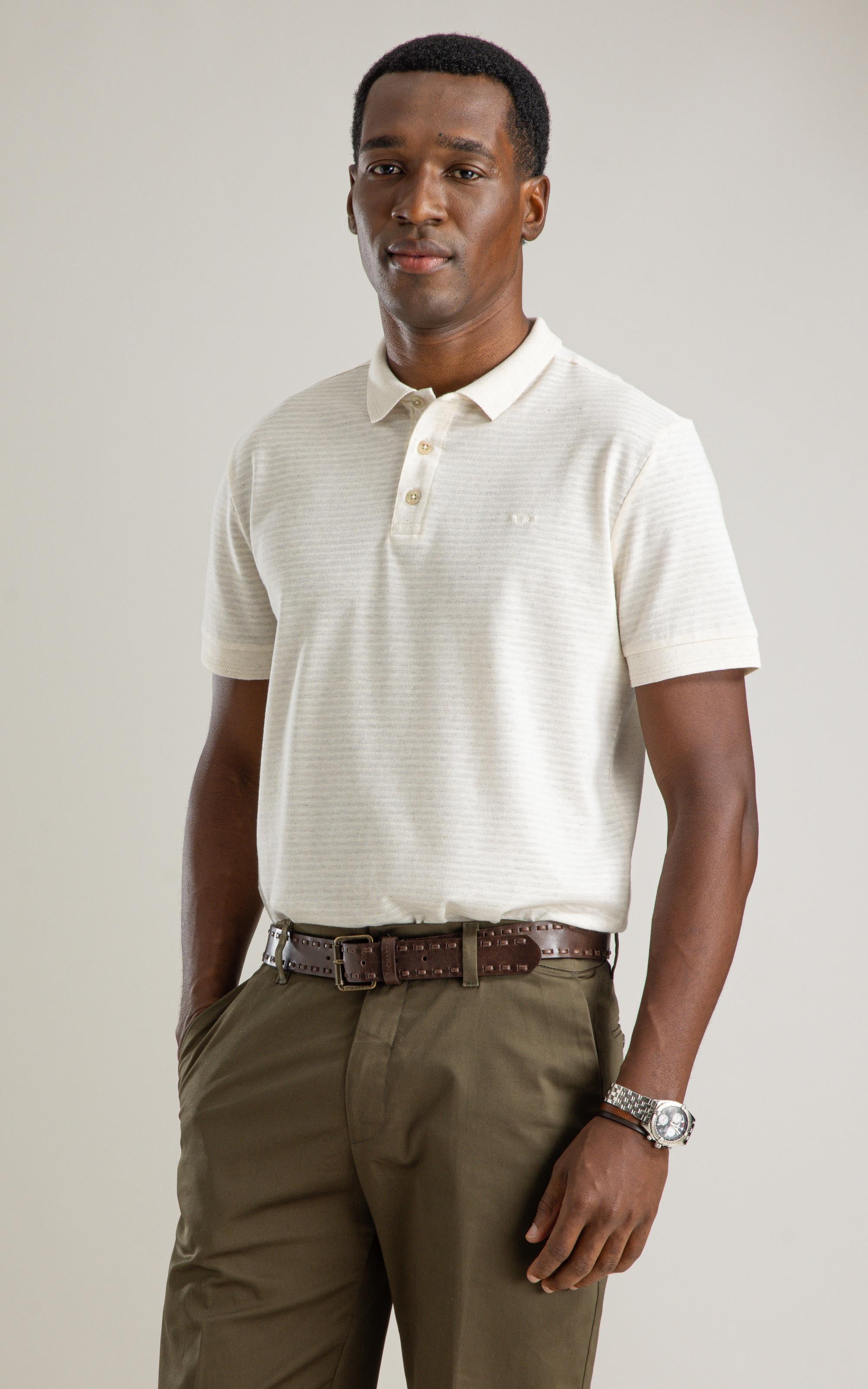Polo Linen Malha Aura Bf Natural