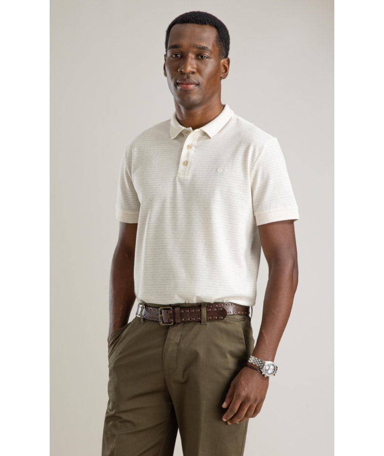 Polo Linen Malha Aura Bf Natural