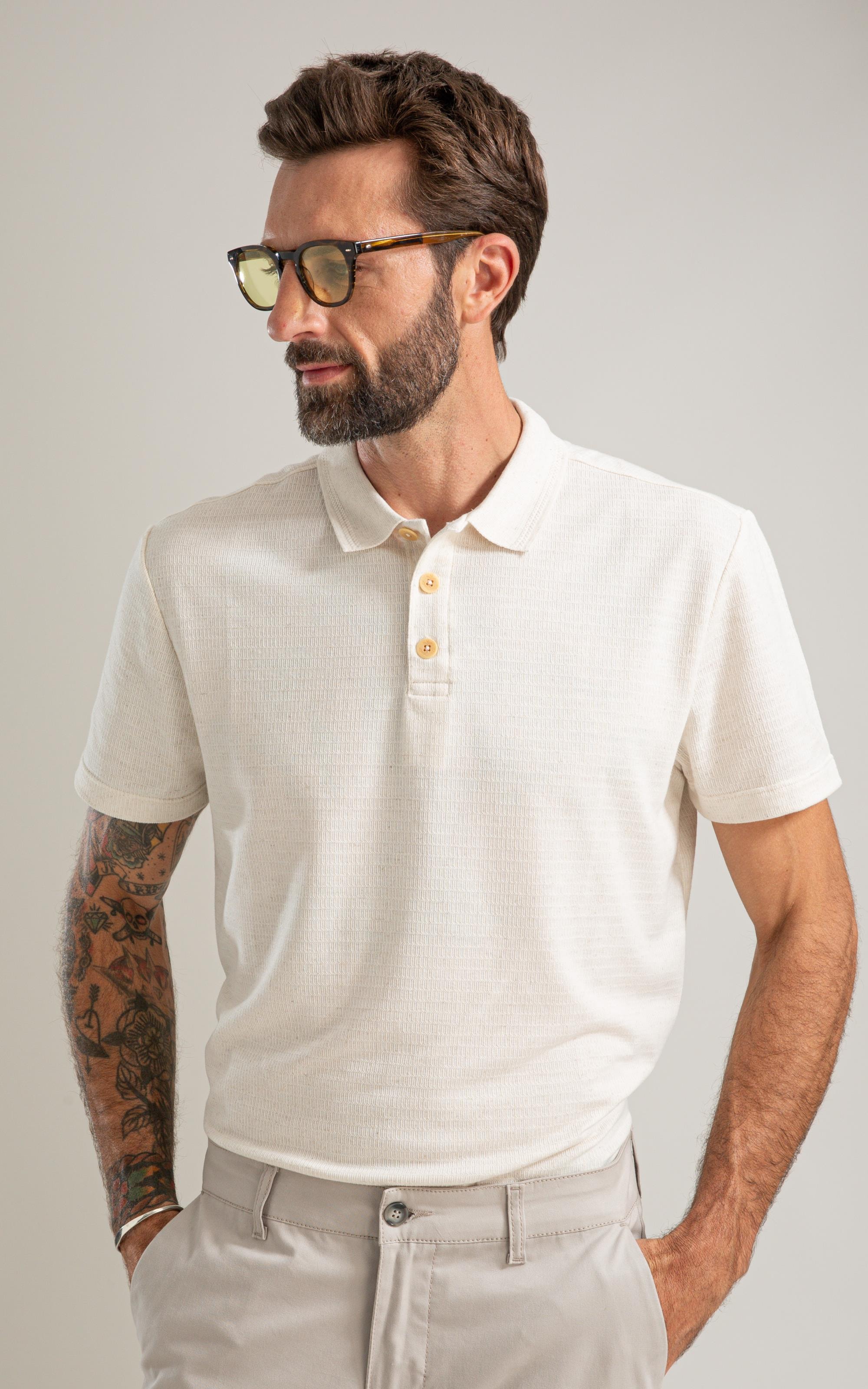 Polo Linen Malha Gales Mc Bf Natural