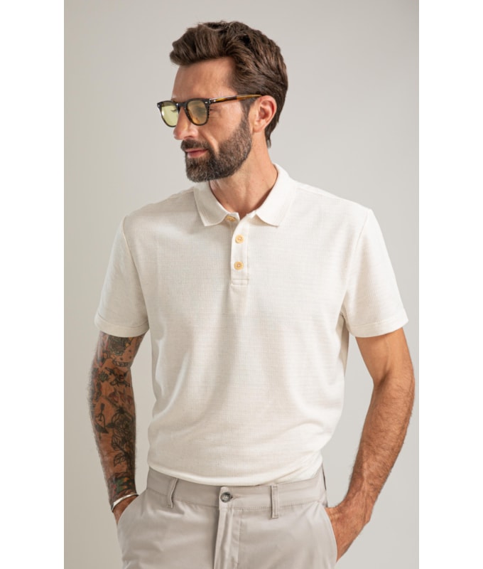 Polo Linen Malha Gales Mc Bf Natural