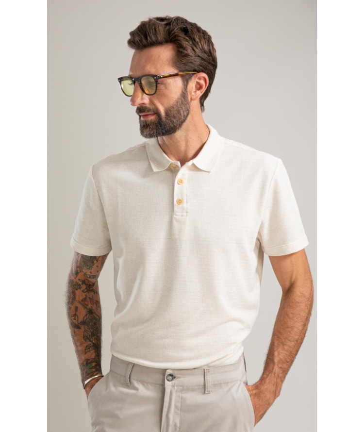 Polo Linen Malha Gales Mc Bf Natural