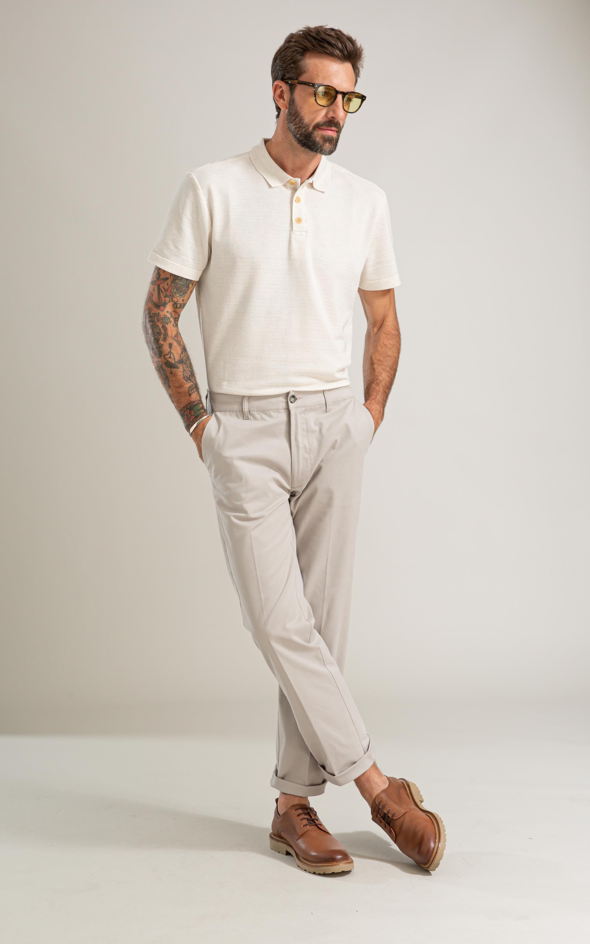 Polo Linen Malha Gales Mc Bf Natural