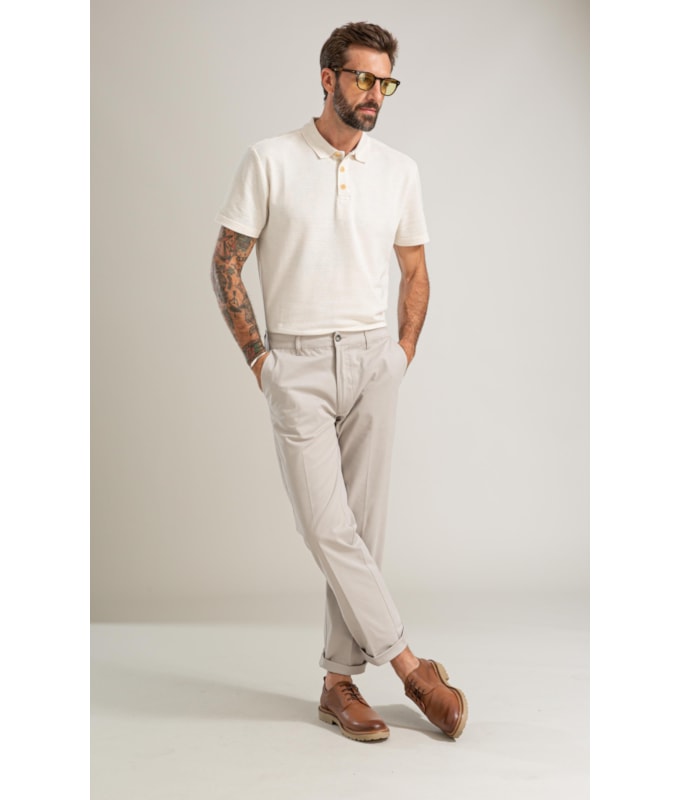 Polo Linen Malha Gales Mc Bf Natural