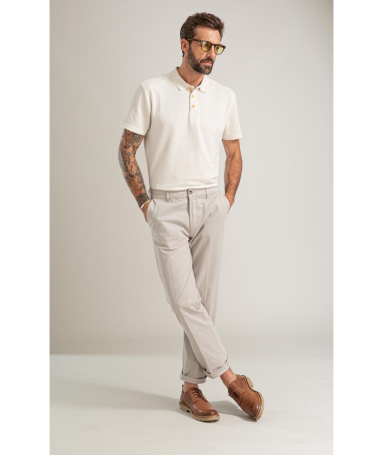 Polo Linen Malha Gales Mc Bf Natural