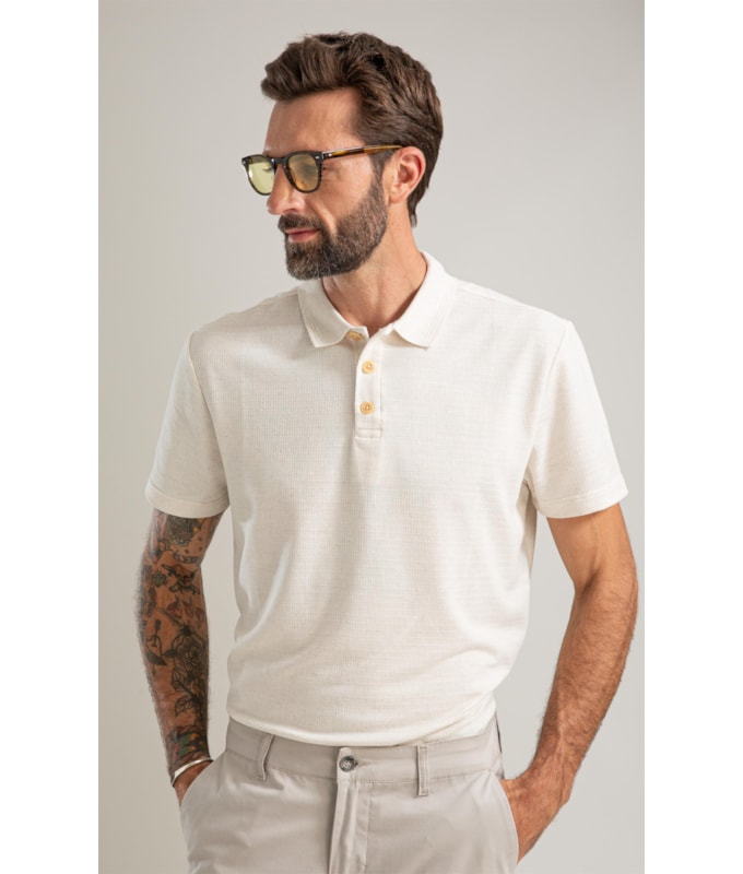 Polo Linen Malha Gales Mc Bf Natural