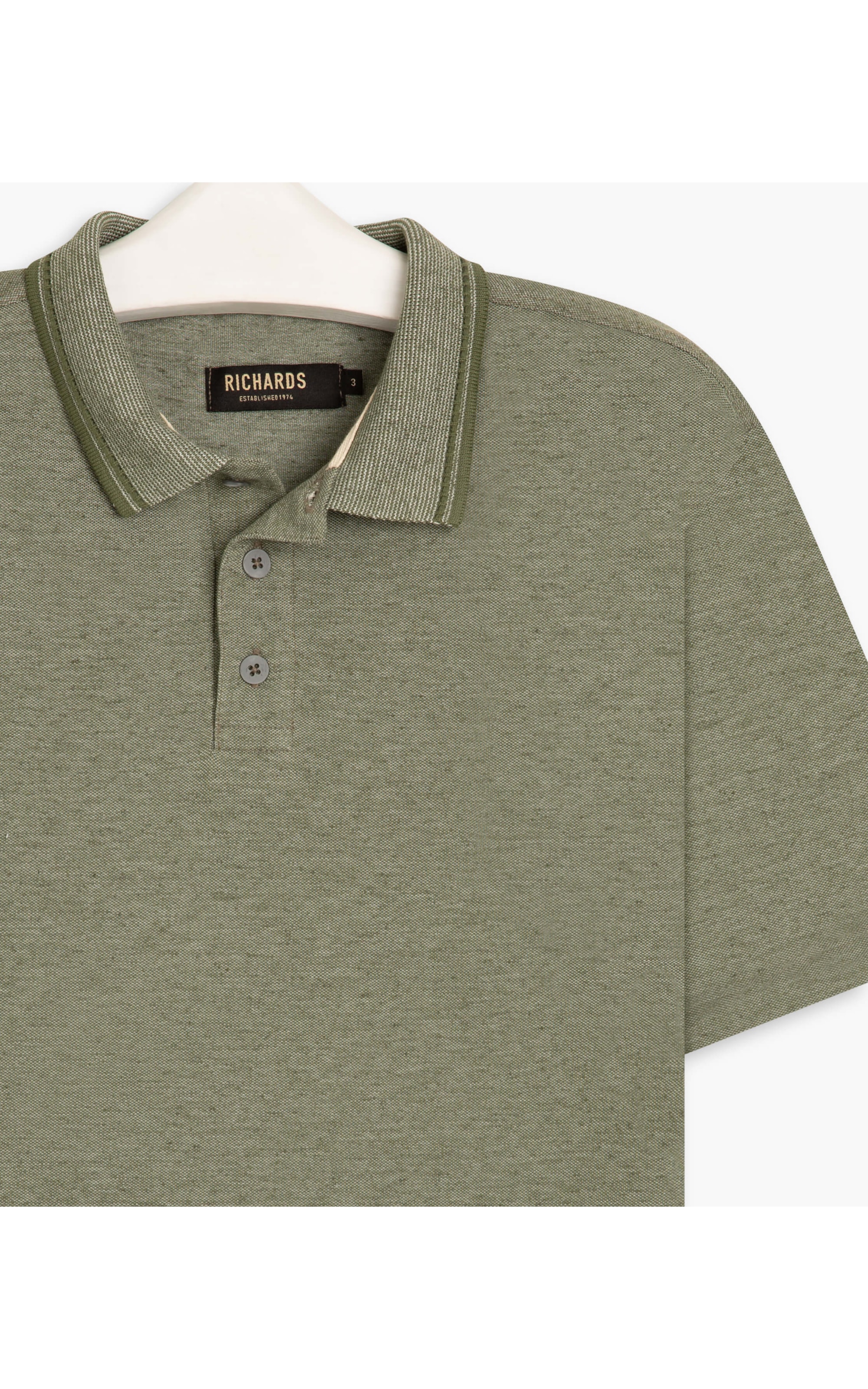 Polo Linho Clean Verde Militar