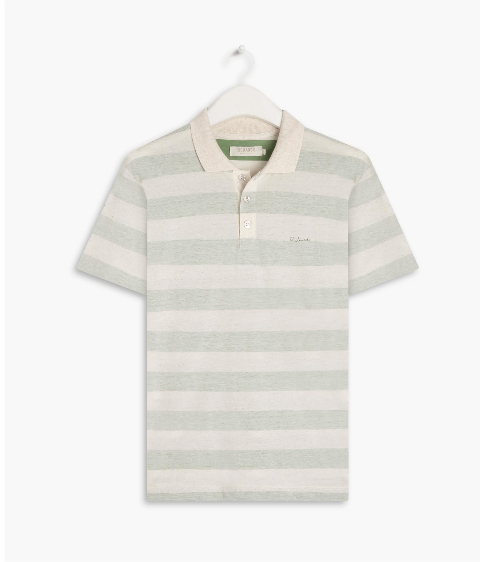 Polo Linho Mm  Listrada Verde Army