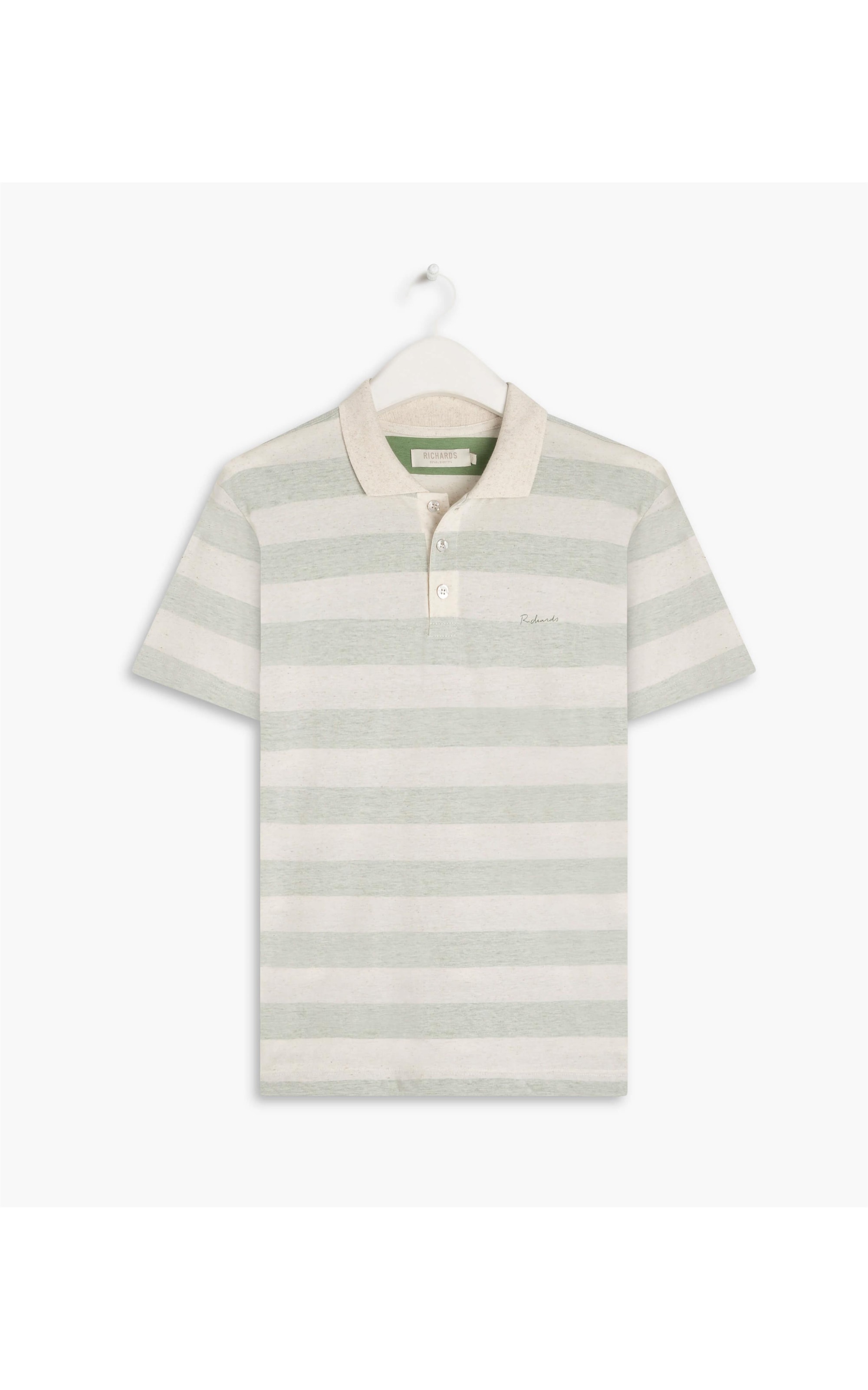 Polo Linho Mm  Listrada Verde Army