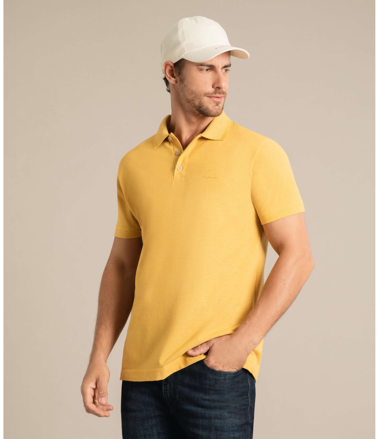 Polo Linho Piquet Amarelo