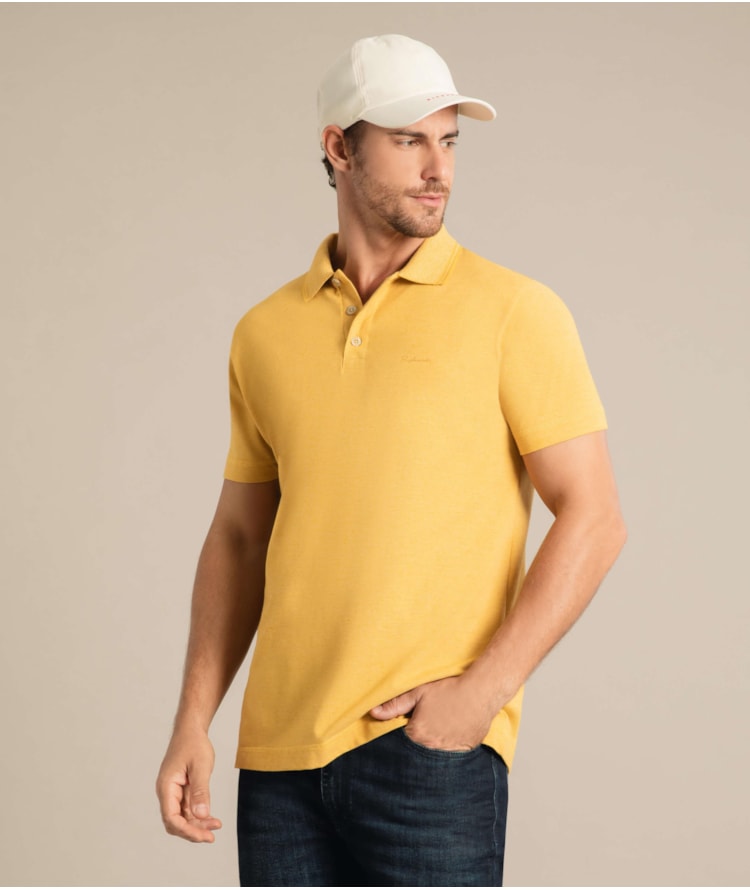 Polo Linho Piquet Amarelo