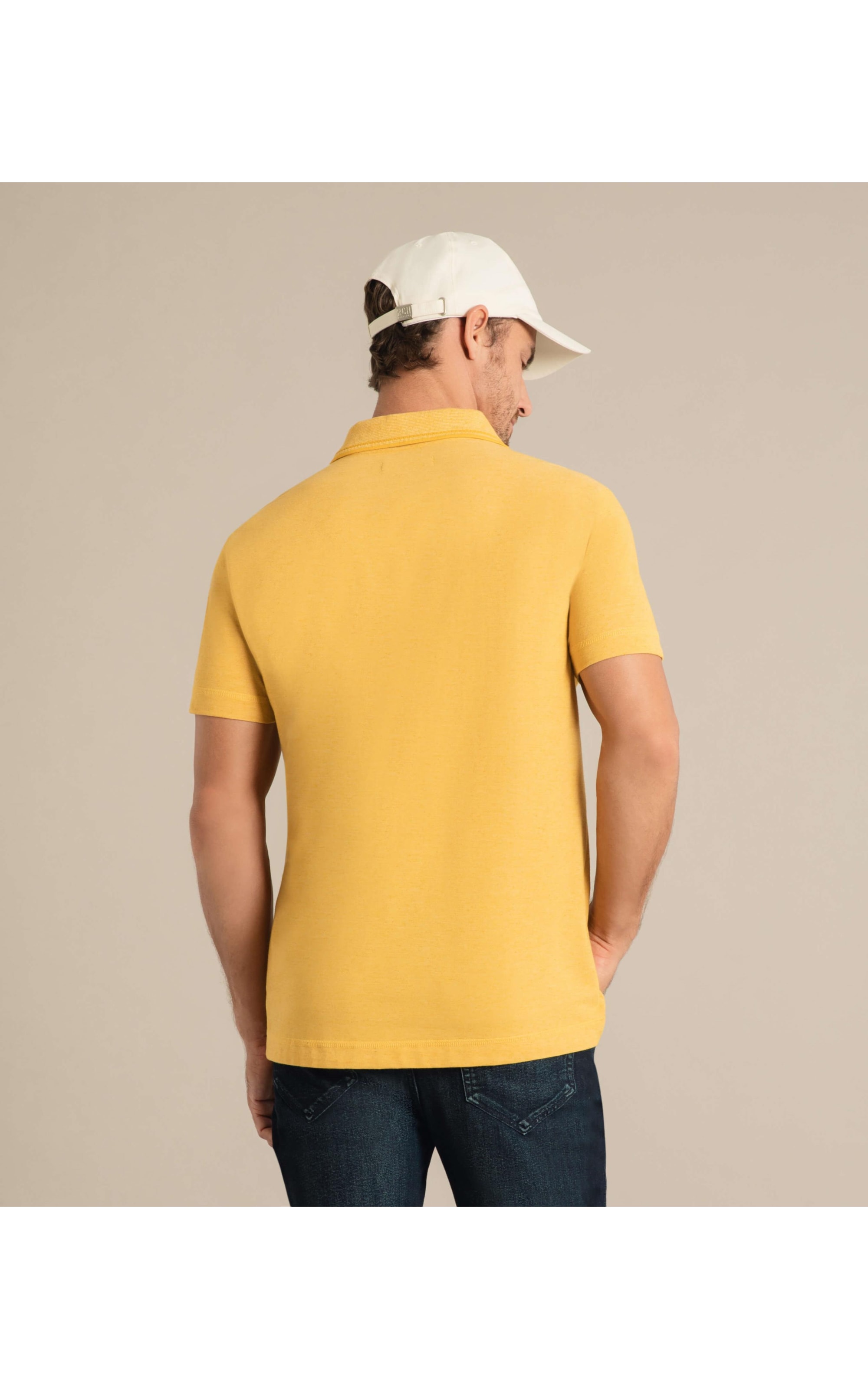 Polo Linho Piquet Amarelo