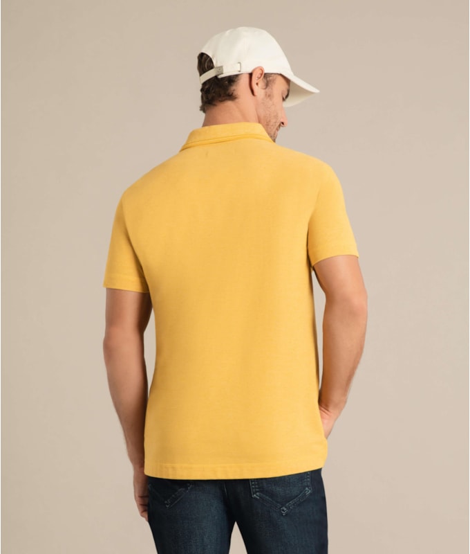 Polo Linho Piquet Amarelo