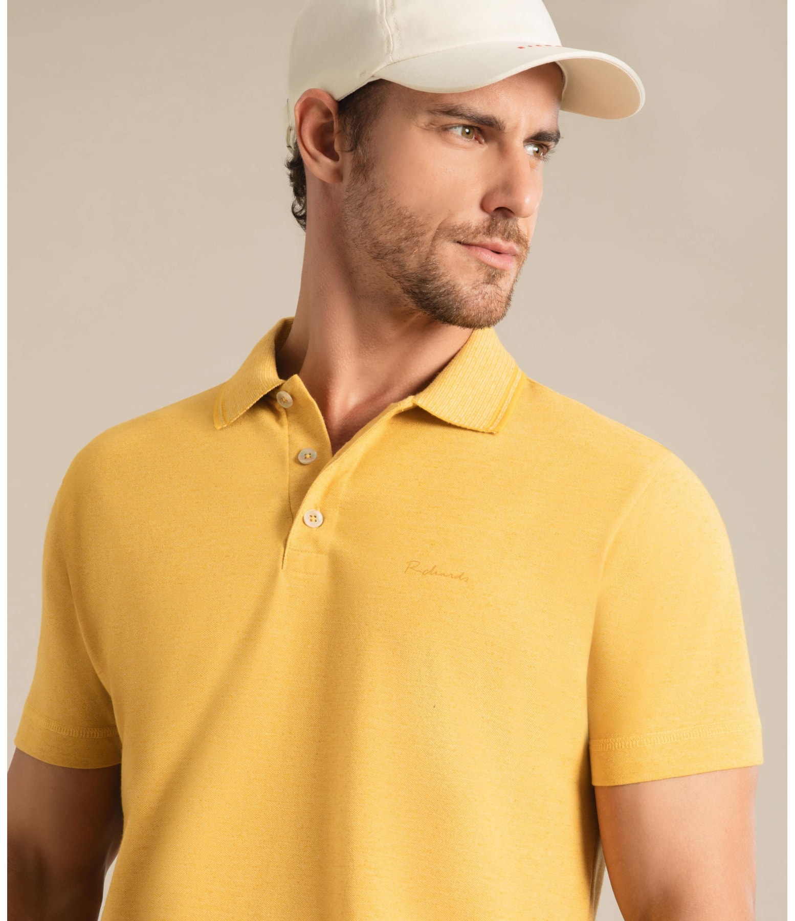 Polo Linho Piquet Amarelo