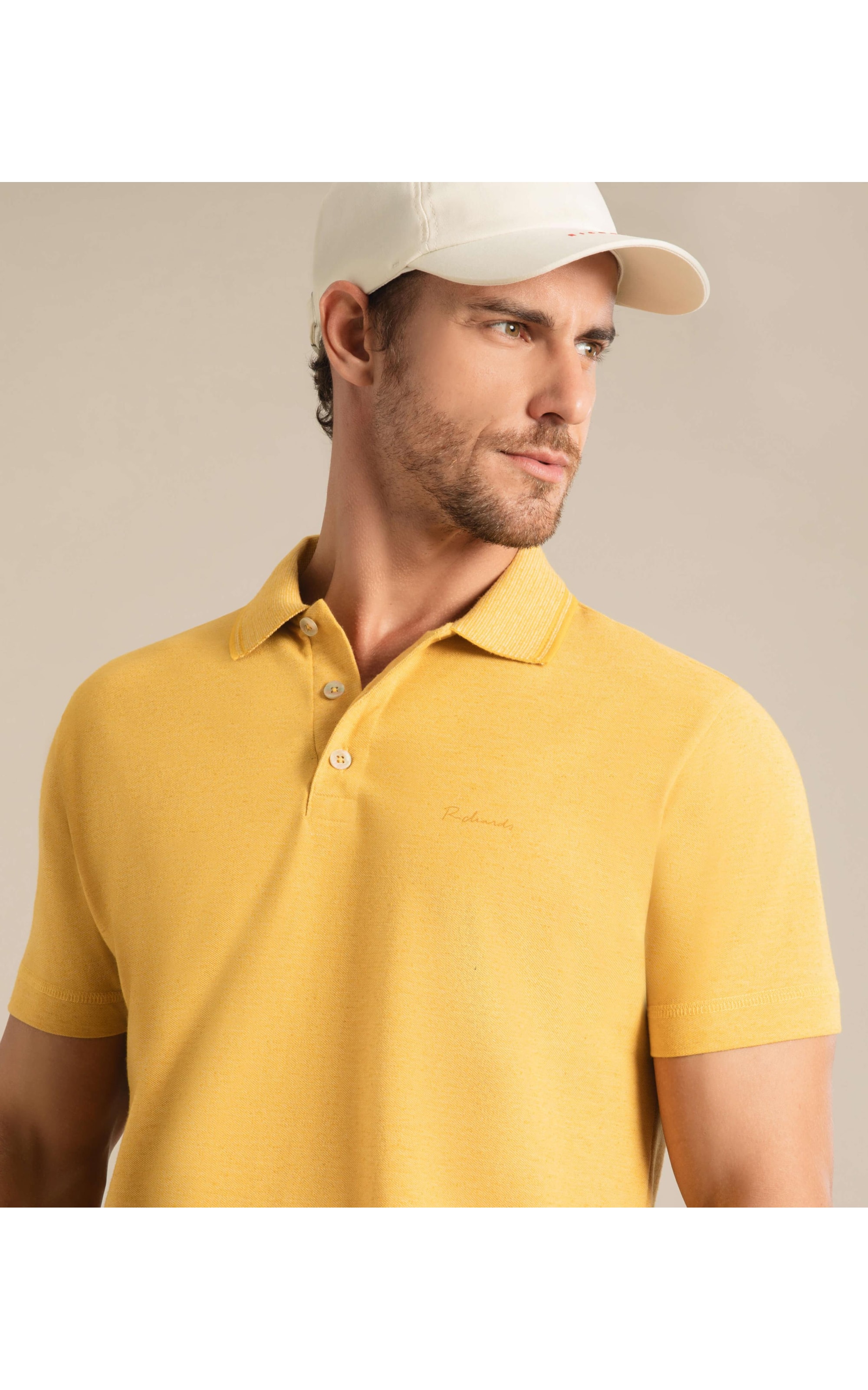 Polo Linho Piquet Amarelo
