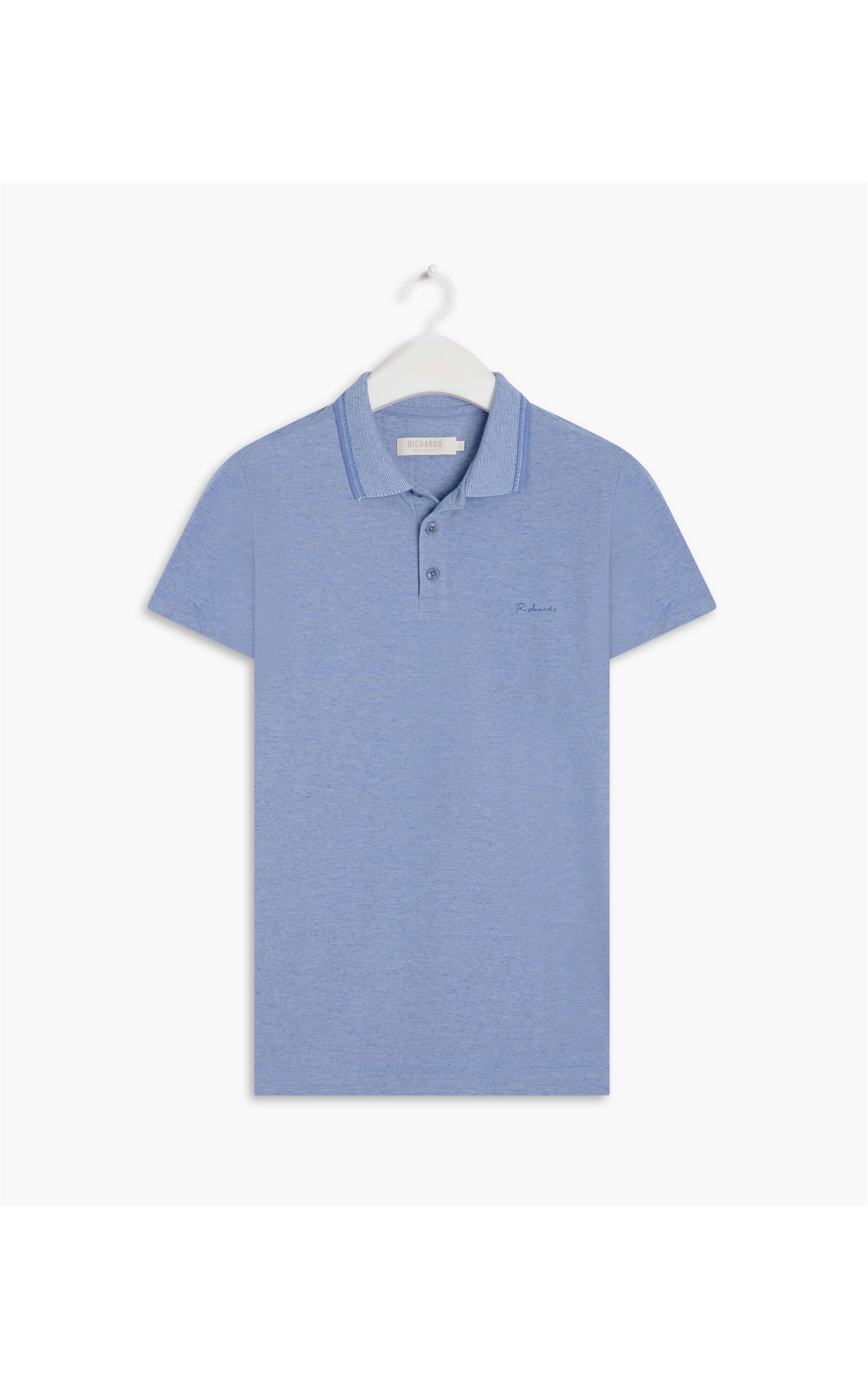 Polo Linho Piquet Azul Medio