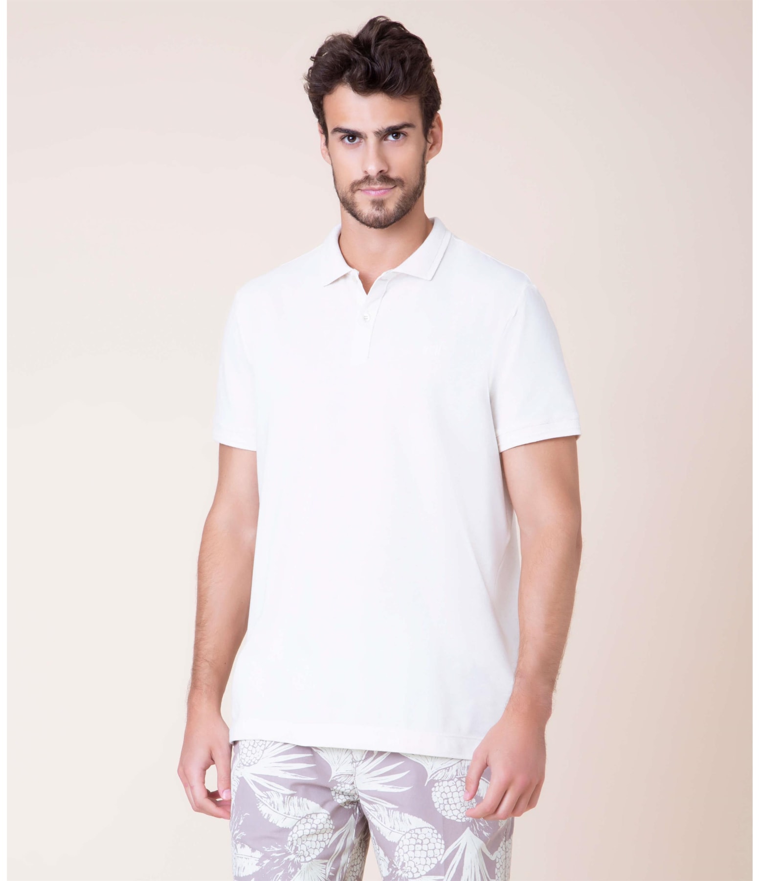 Polo Linho Piquet Cru