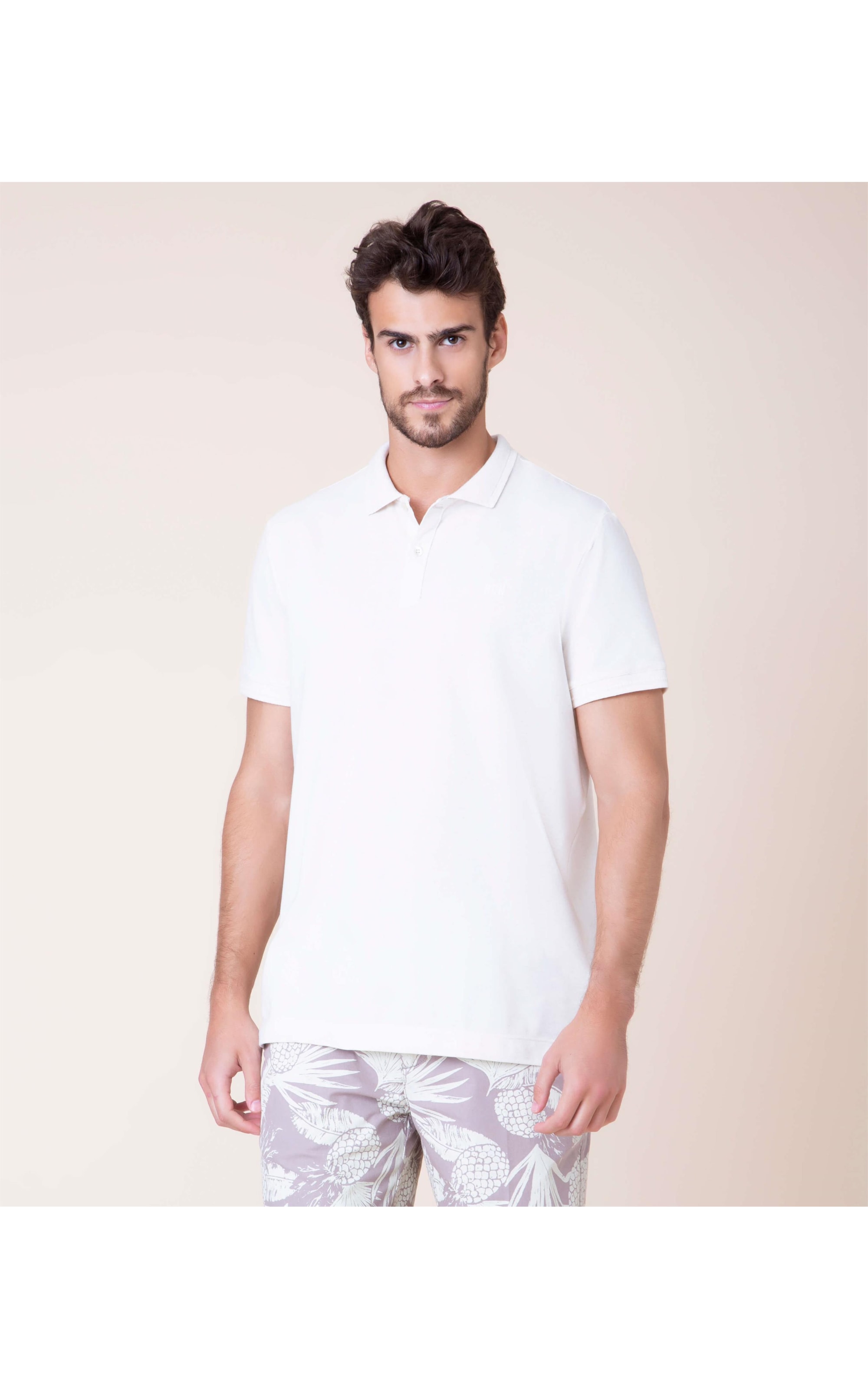 Polo Linho Piquet Cru