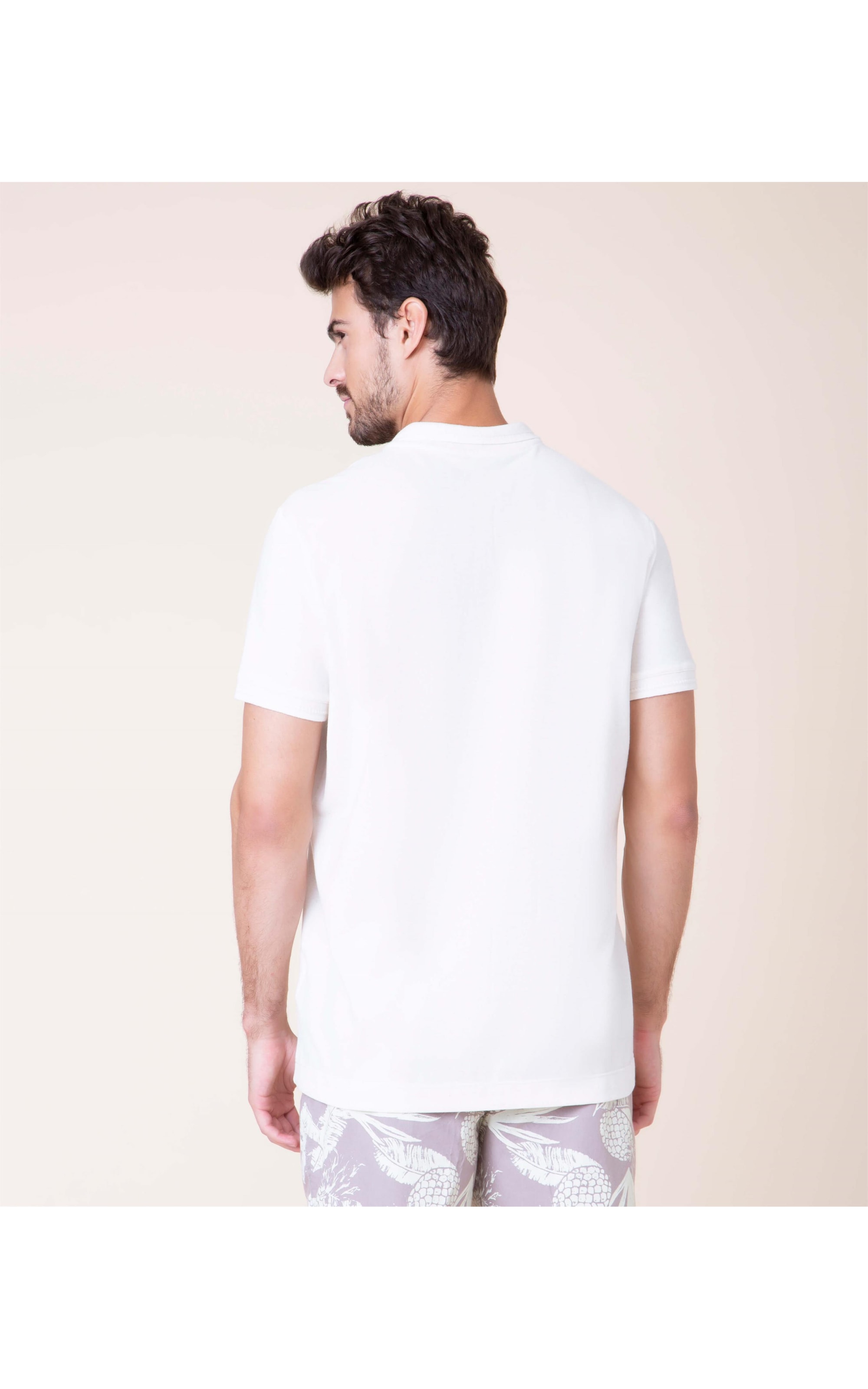Polo Linho Piquet Cru