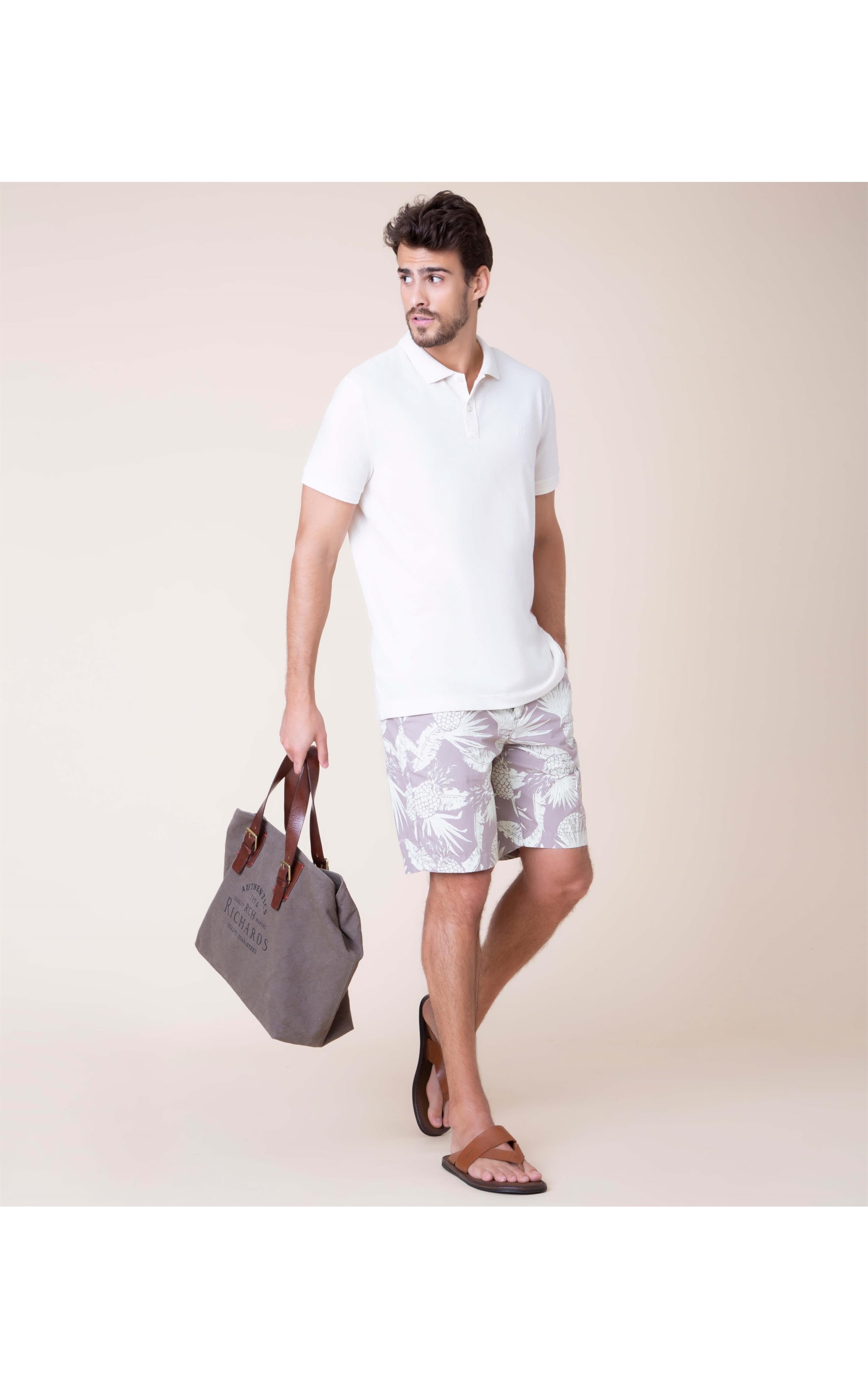 Polo Linho Piquet Cru