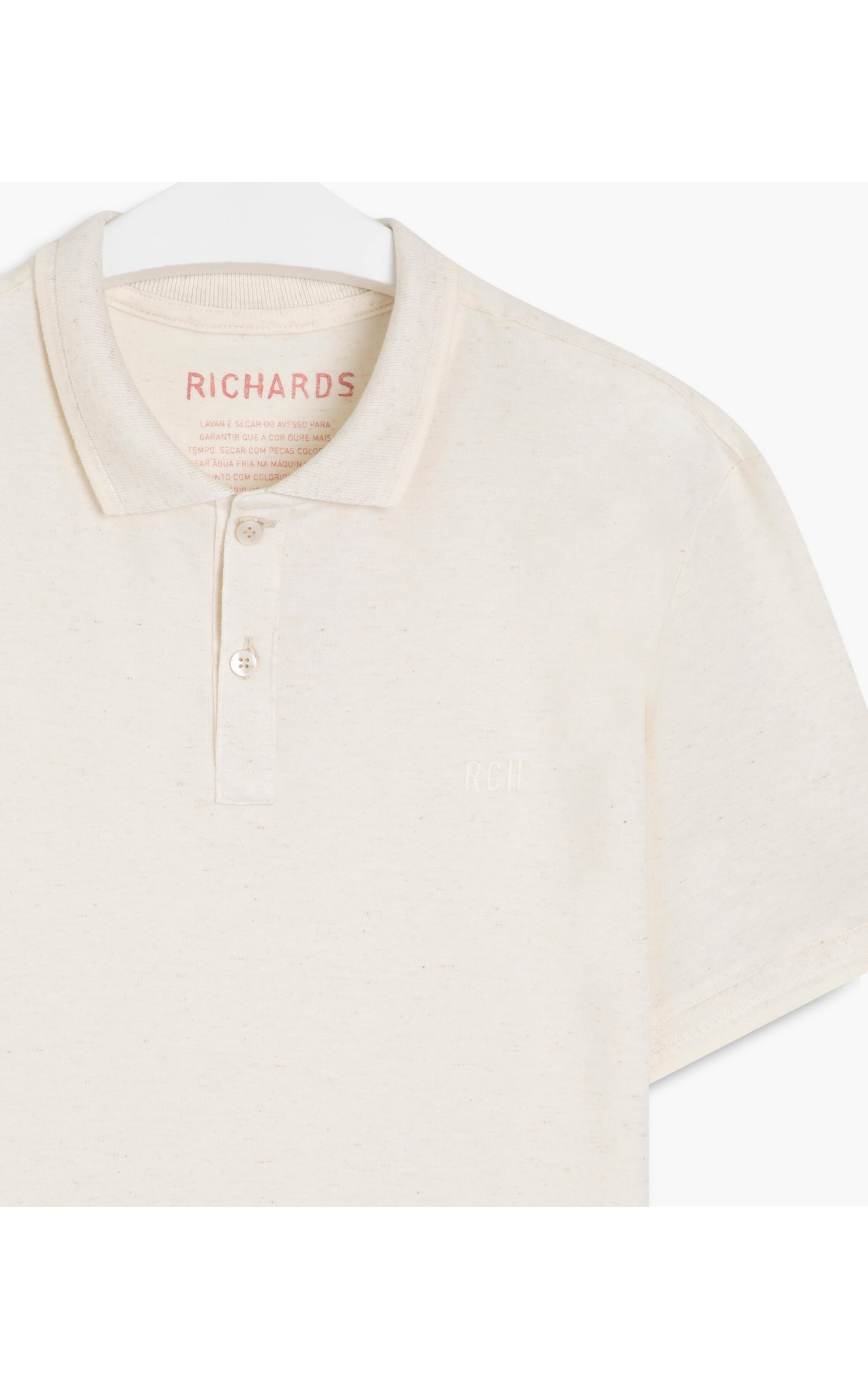 Polo Linho Piquet Cru