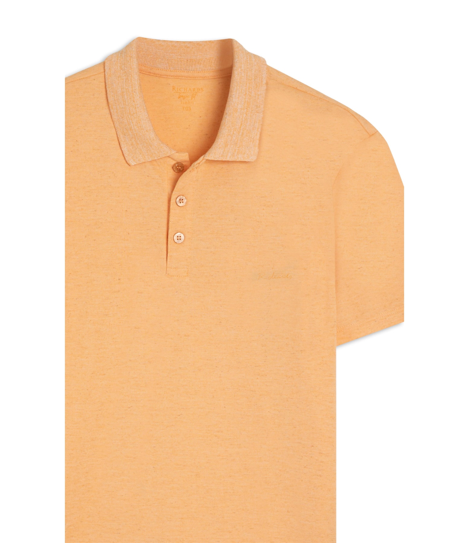 Polo Linho Piquet  Mc Basic f Pessego