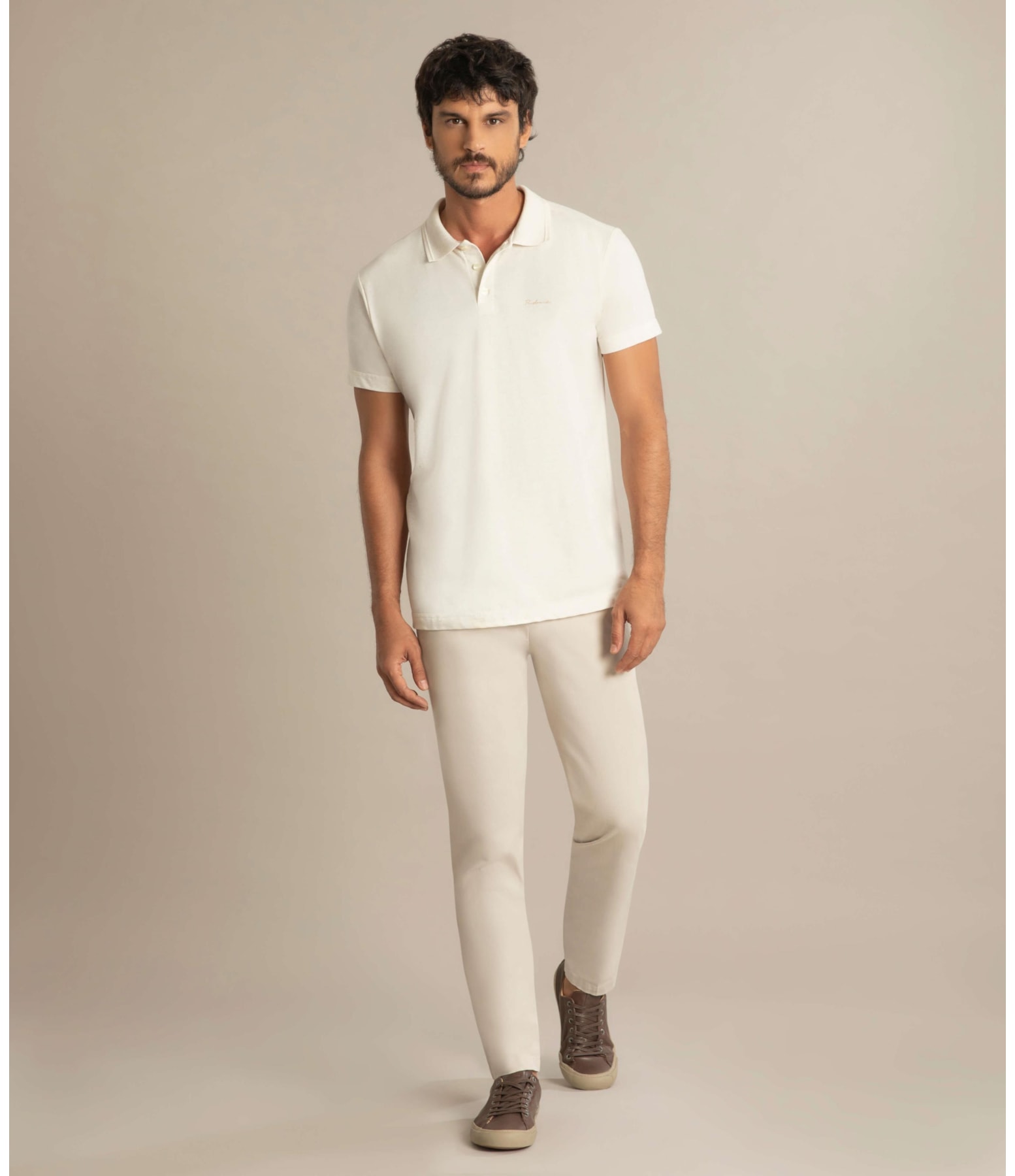 Polo Linho Piquet Natural