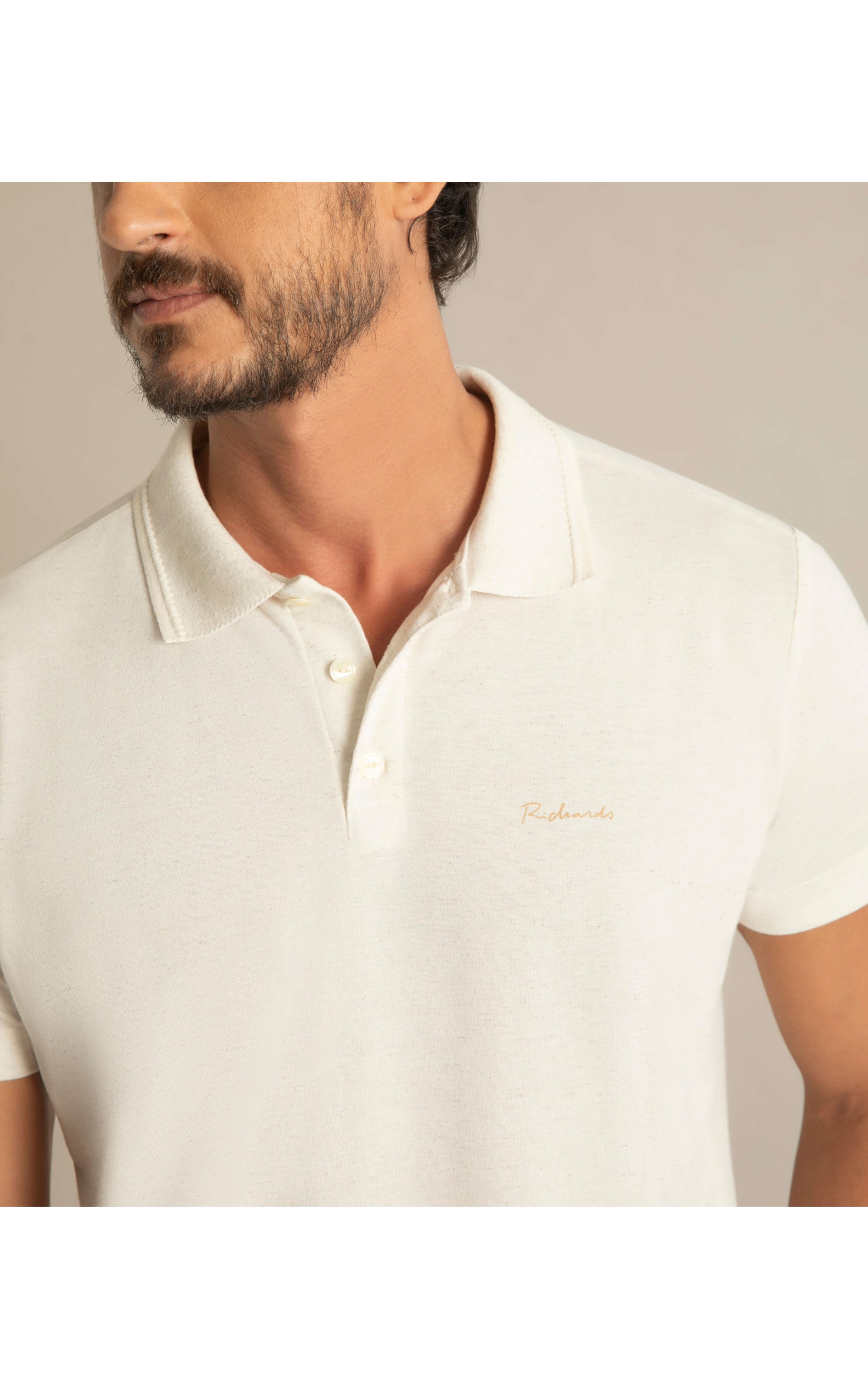 Polo Linho Piquet Natural