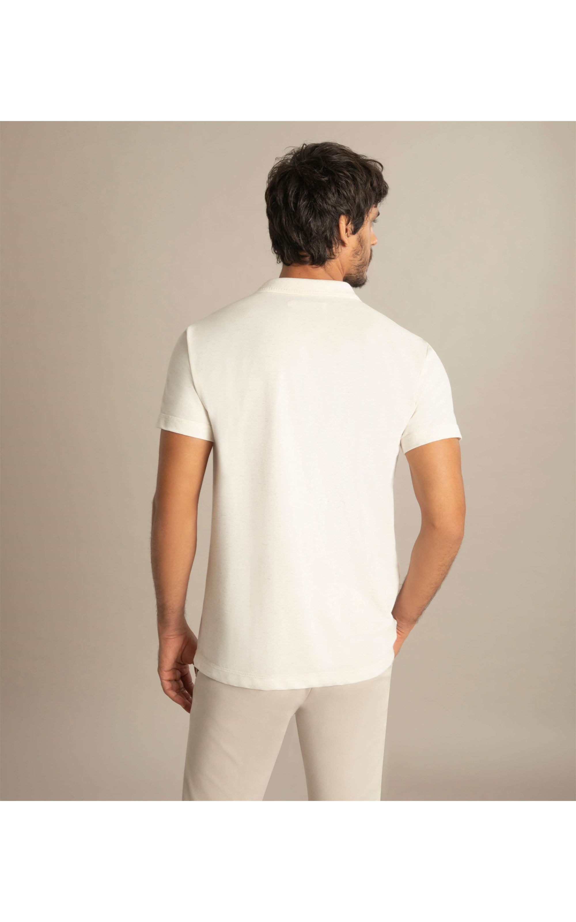 Polo Linho Piquet Natural