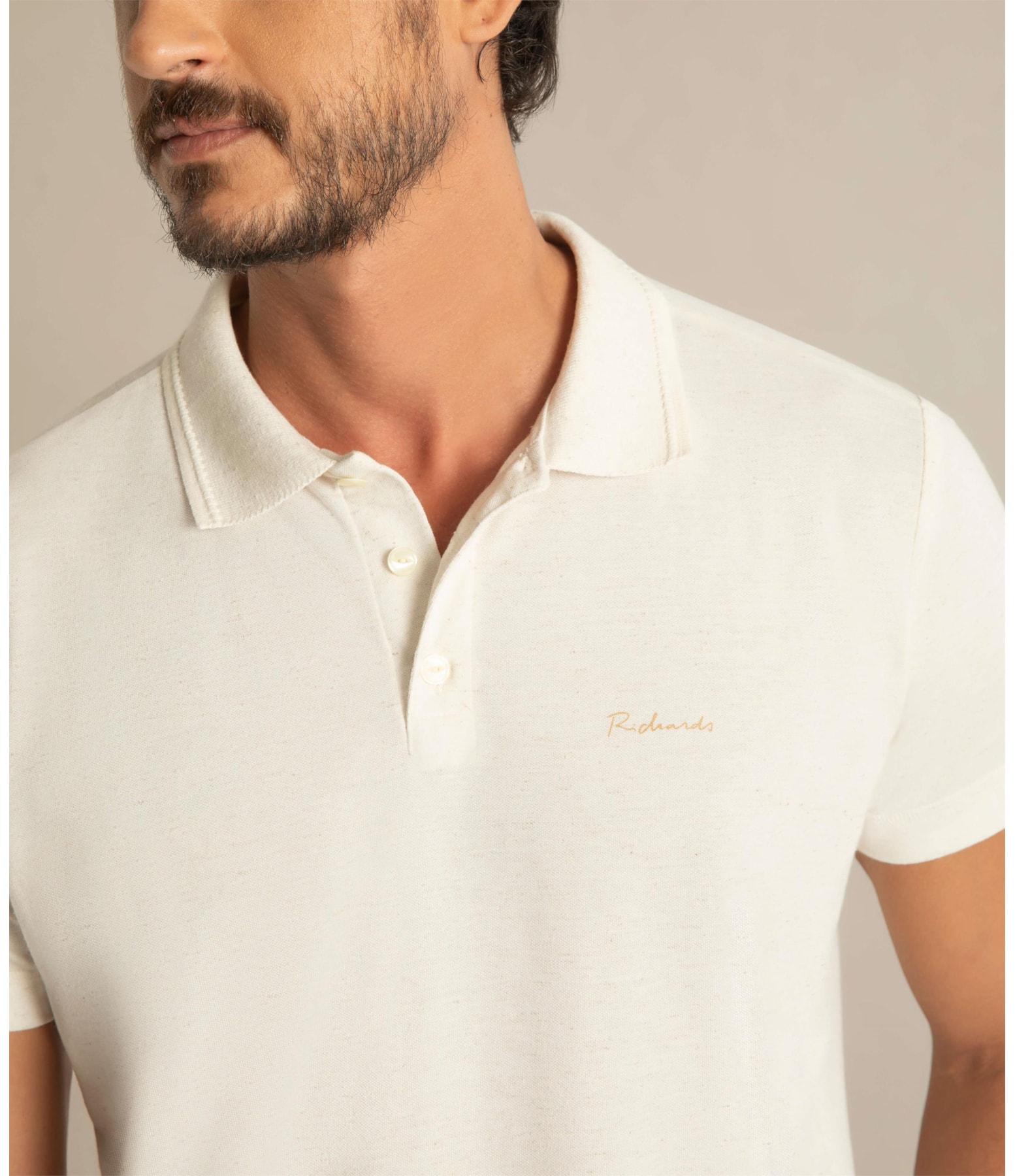 Polo Linho Piquet Natural