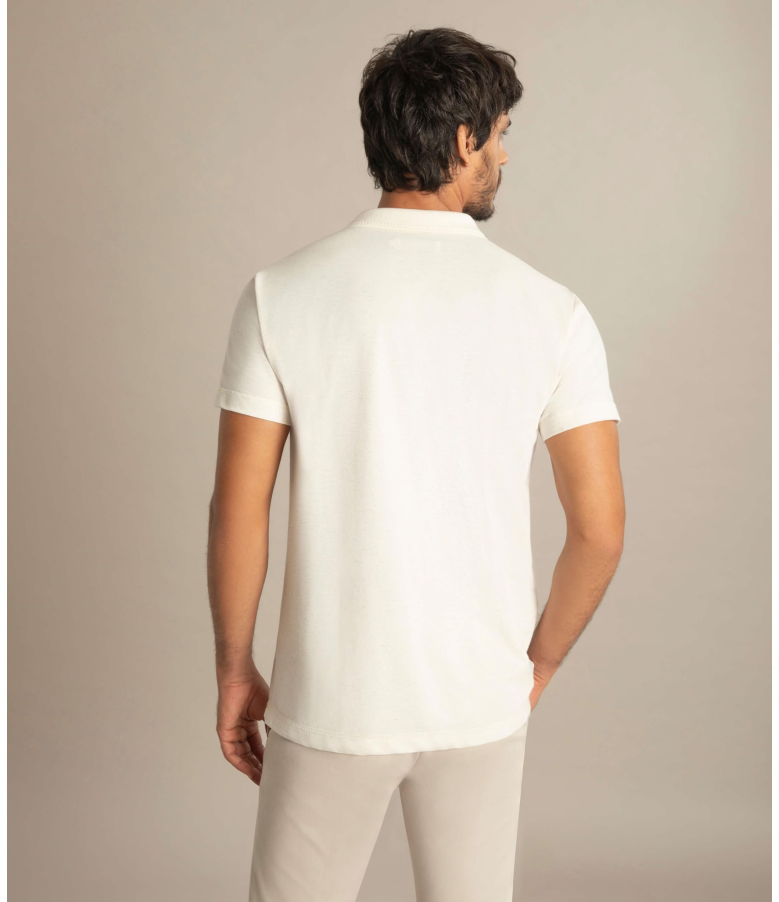 Polo Linho Piquet Natural
