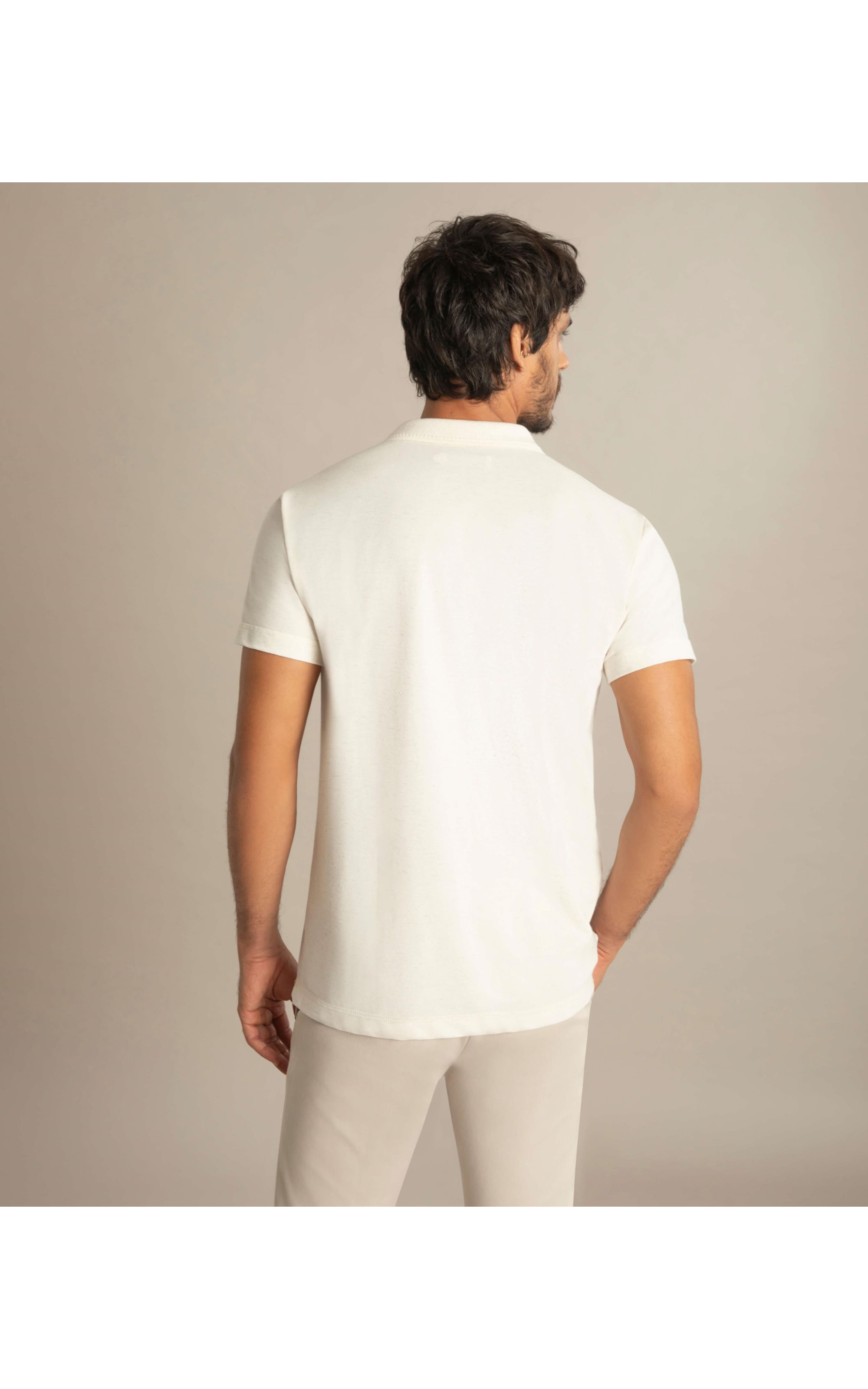 Polo Linho Piquet Natural