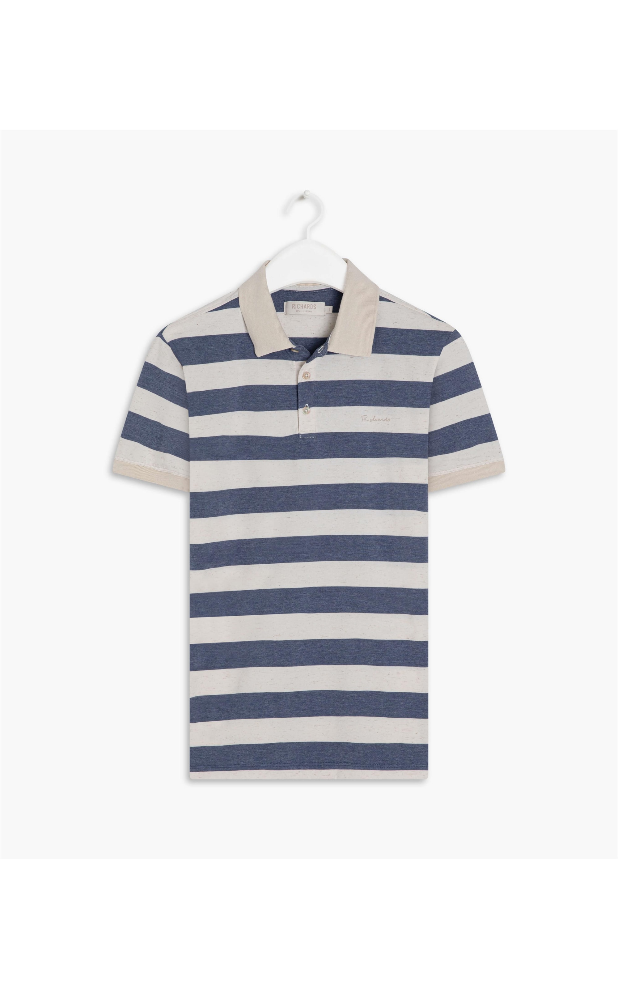 Polo Linho Striped  Mc Azul Bic