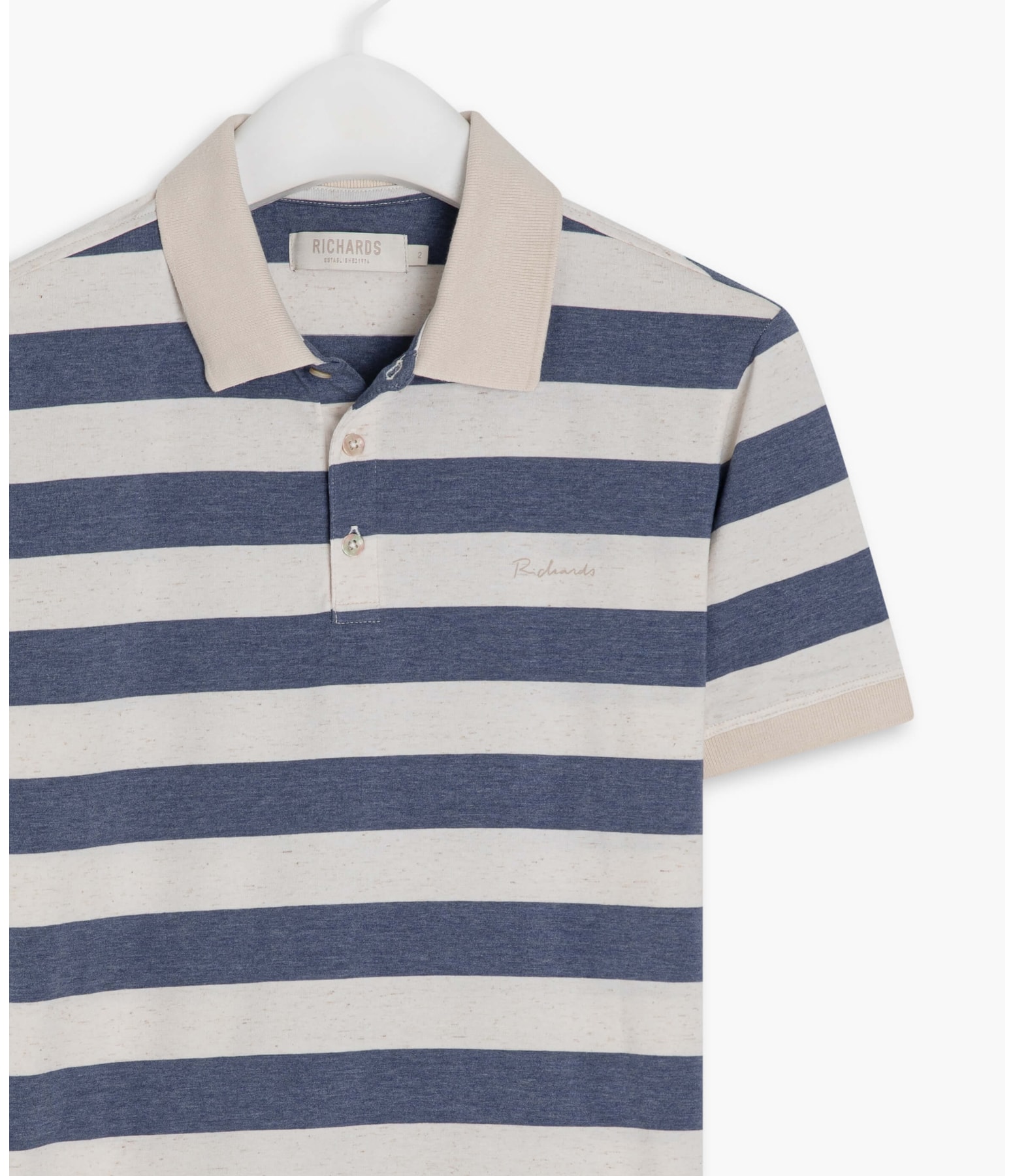 Polo Linho Striped  Mc Azul Bic