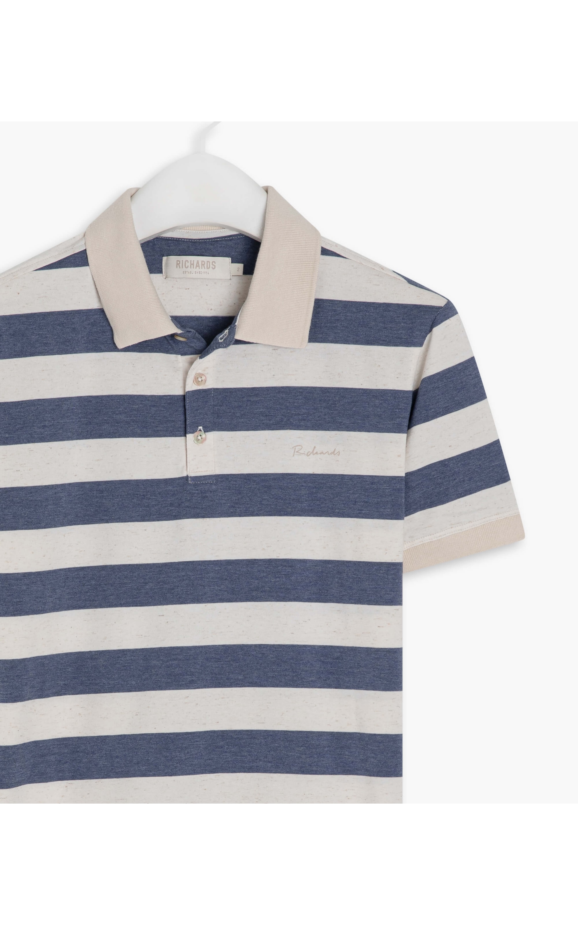 Polo Linho Striped  Mc Azul Bic