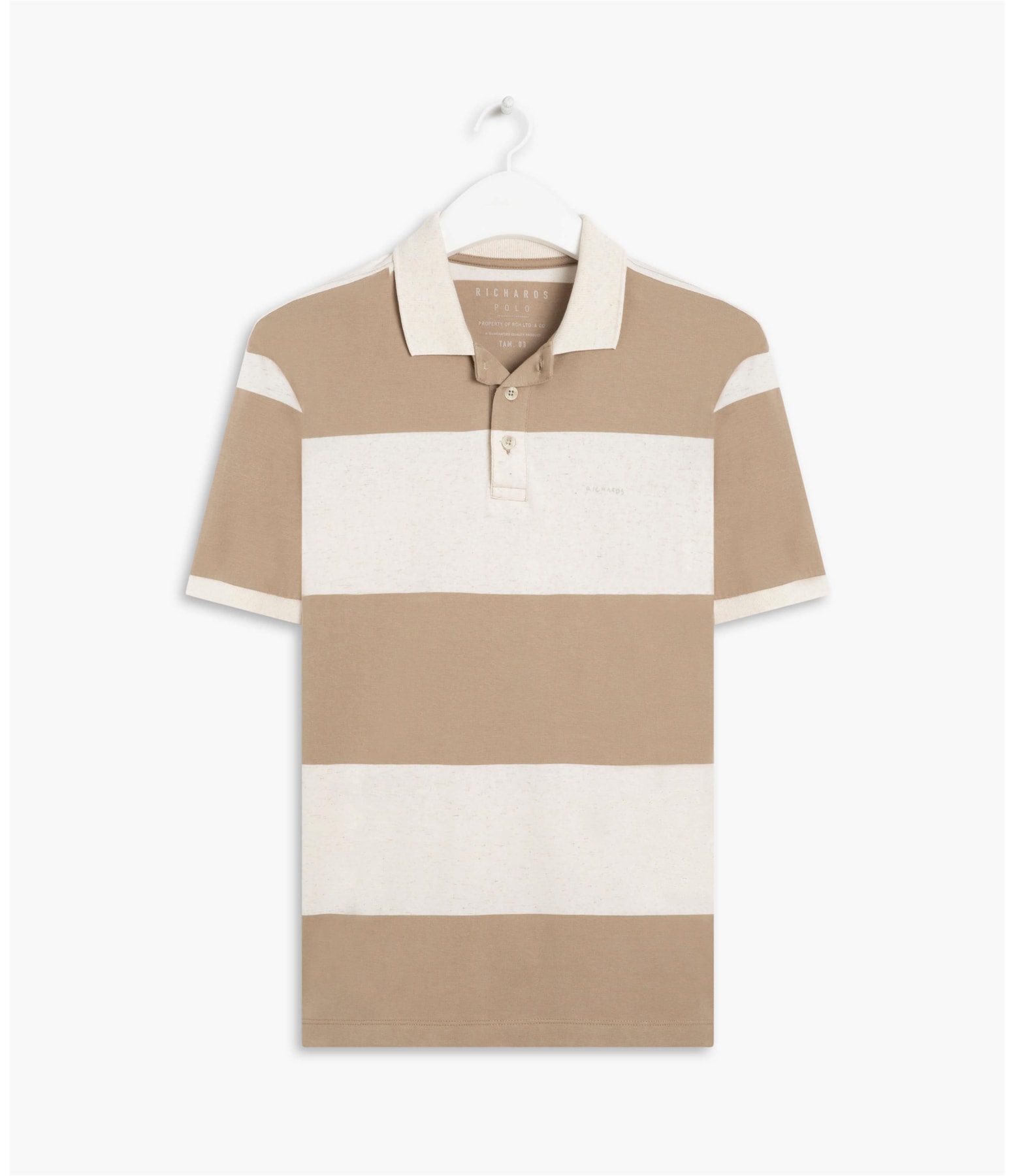 Polo Linho Stripes Aquarela Caqui