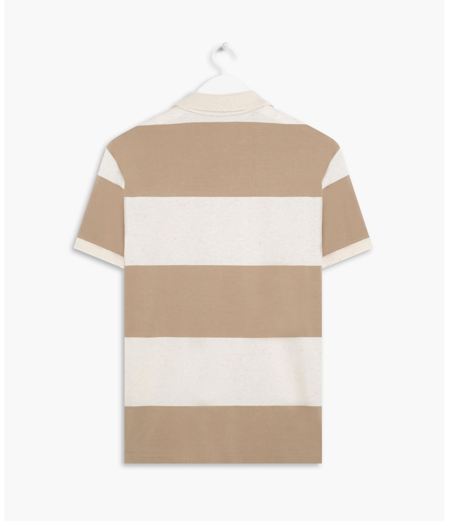 Polo Linho Stripes Aquarela Caqui